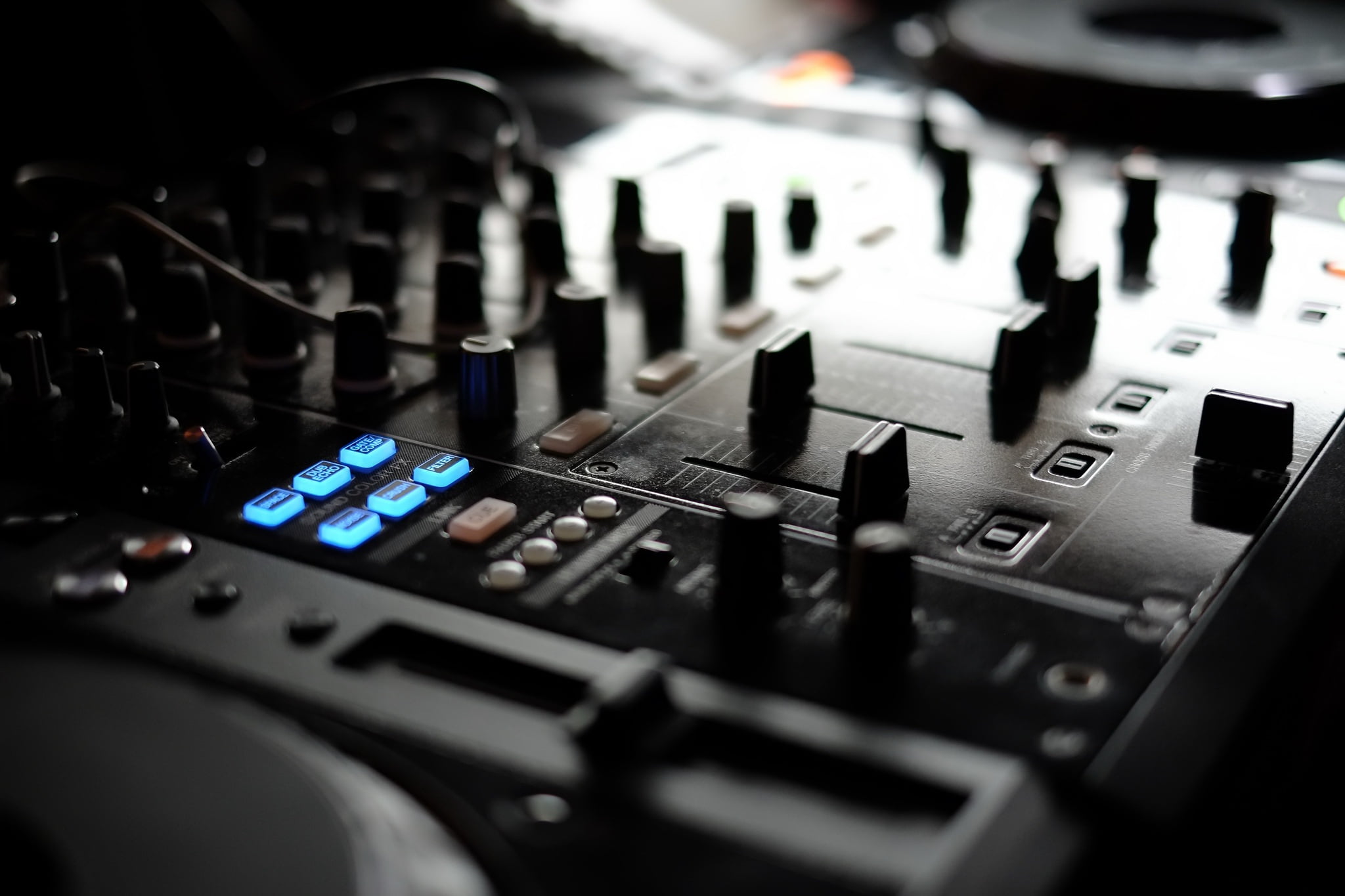 black sound mixer, music, pioneer, DJ console, control, sound recording equipment