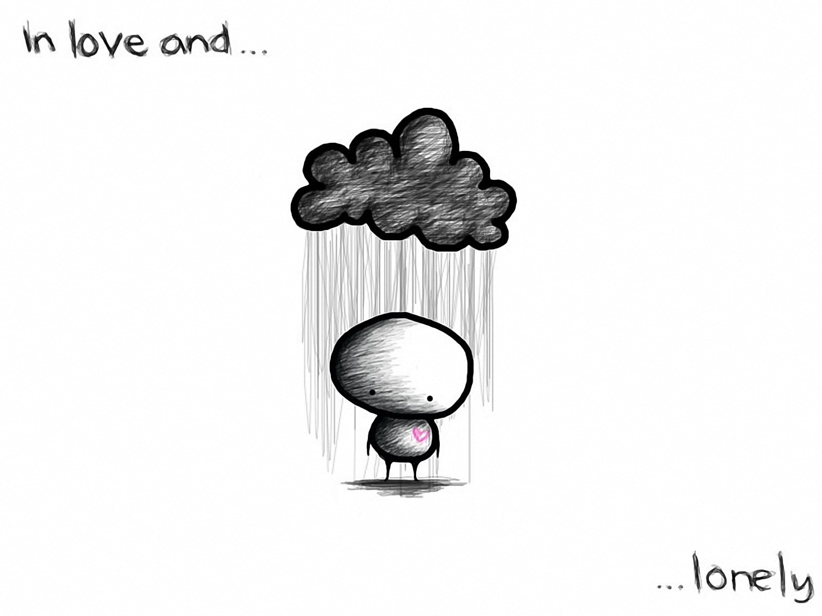 Cartoon, love, mood, rain, romance, Sad, sorrow, storm, indoors