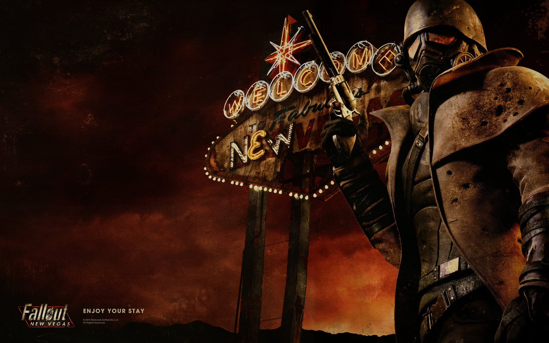 Fallout game wallpaper, Fallout: New Vegas, video games, gun