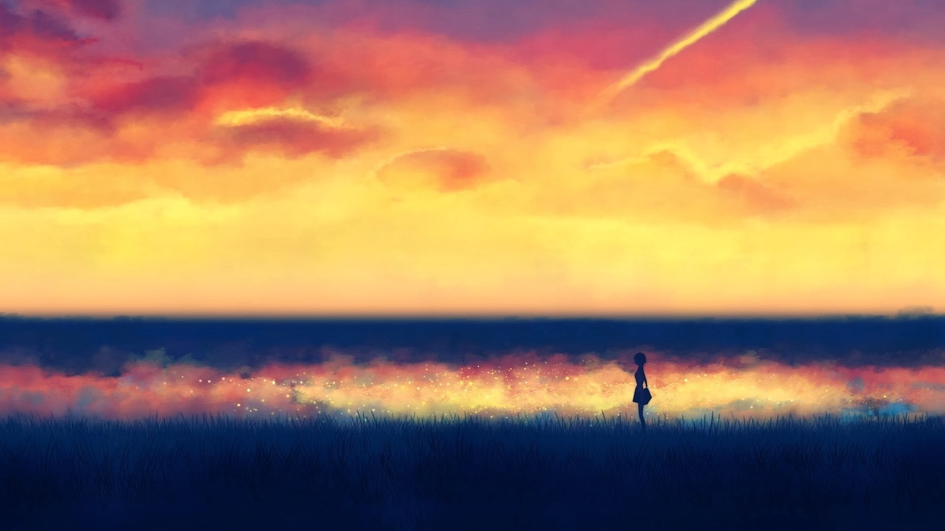Free download | HD wallpaper: artwork, anime girls, sky, sunlight ...