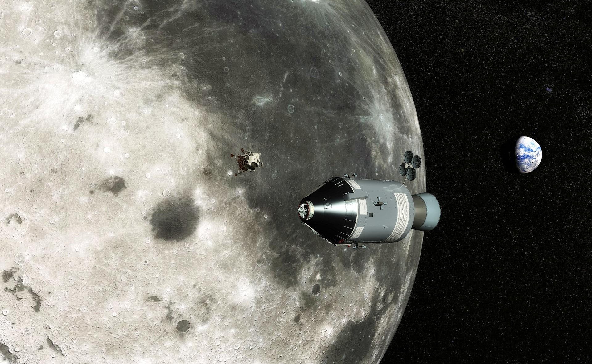 Moon, Earth, Command Module Apollo