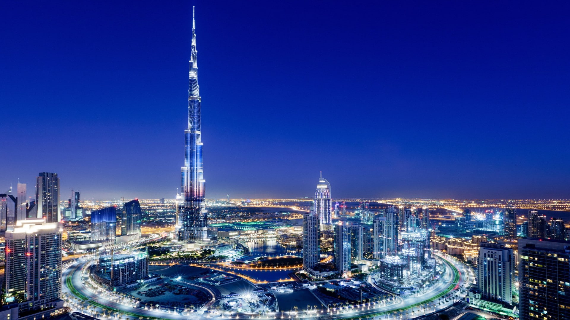 United Arab Emirates, Dubai, night, city, scenery, bustling, skyline