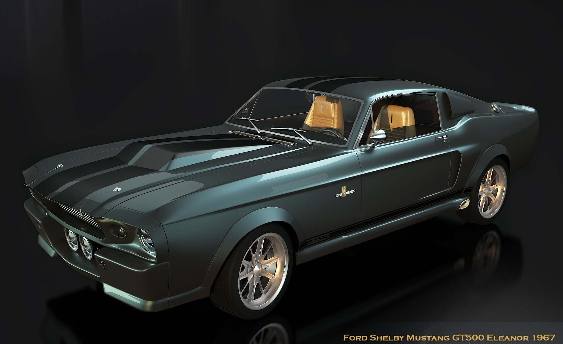 Ford Shelby Mustang Eleanor, 1967, Artistic, 3D, 3dart, cars