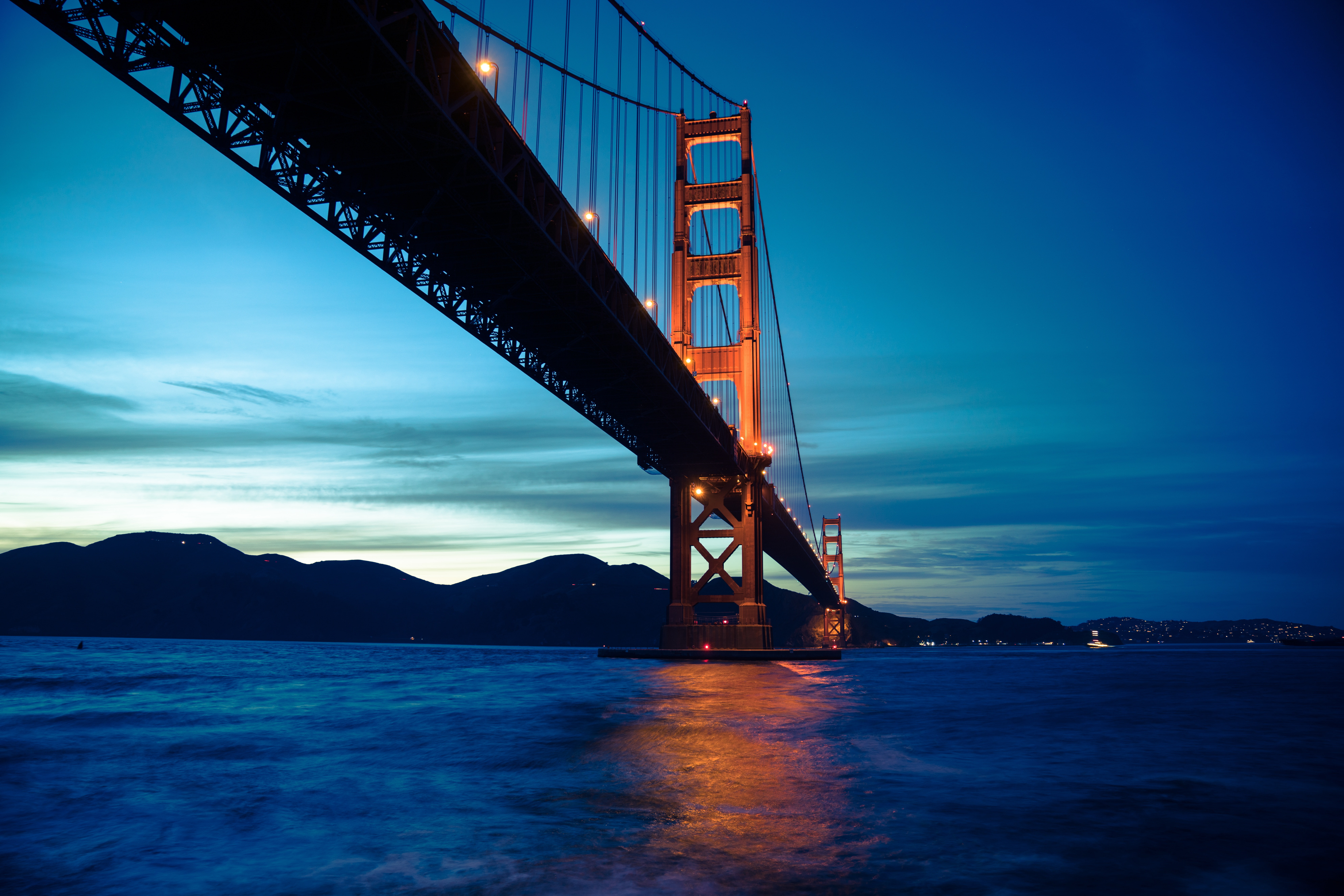 8K, 4K, USA, California, Sunset, Golden Gate Bridge, San Francisco