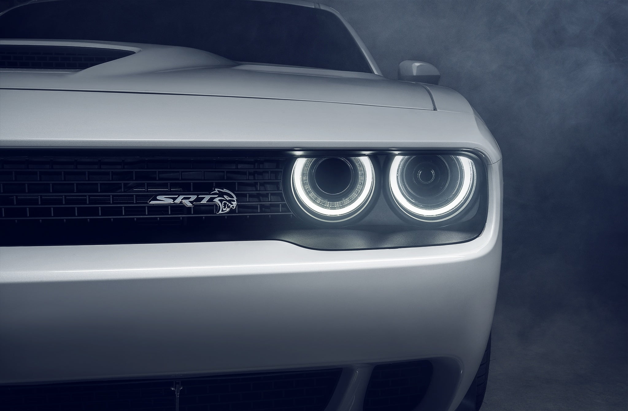 Free download | HD wallpaper: Dodge, Lights, White, Hellcat, SRT, Sight