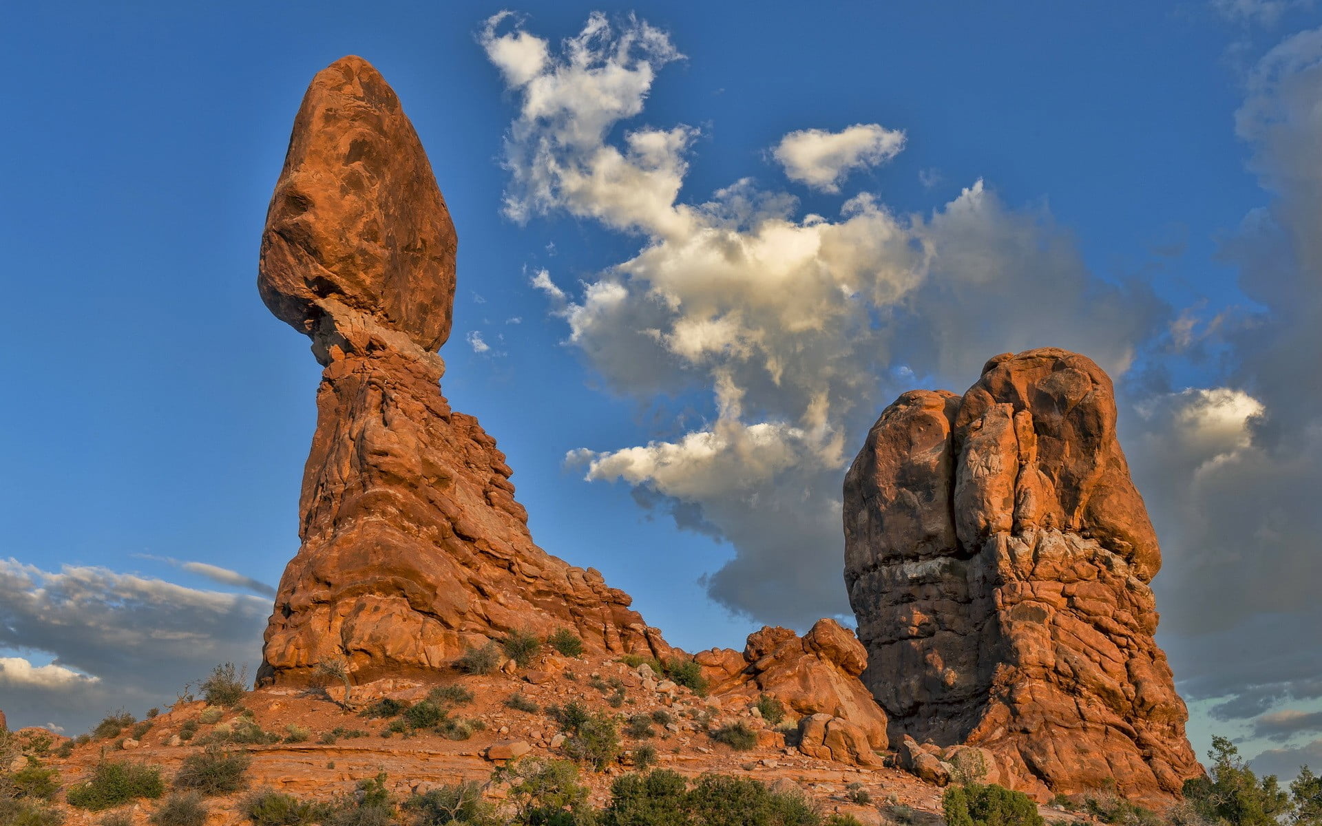 rock formation under blue sky wallpaper, landscape, nature, Arches National Park
