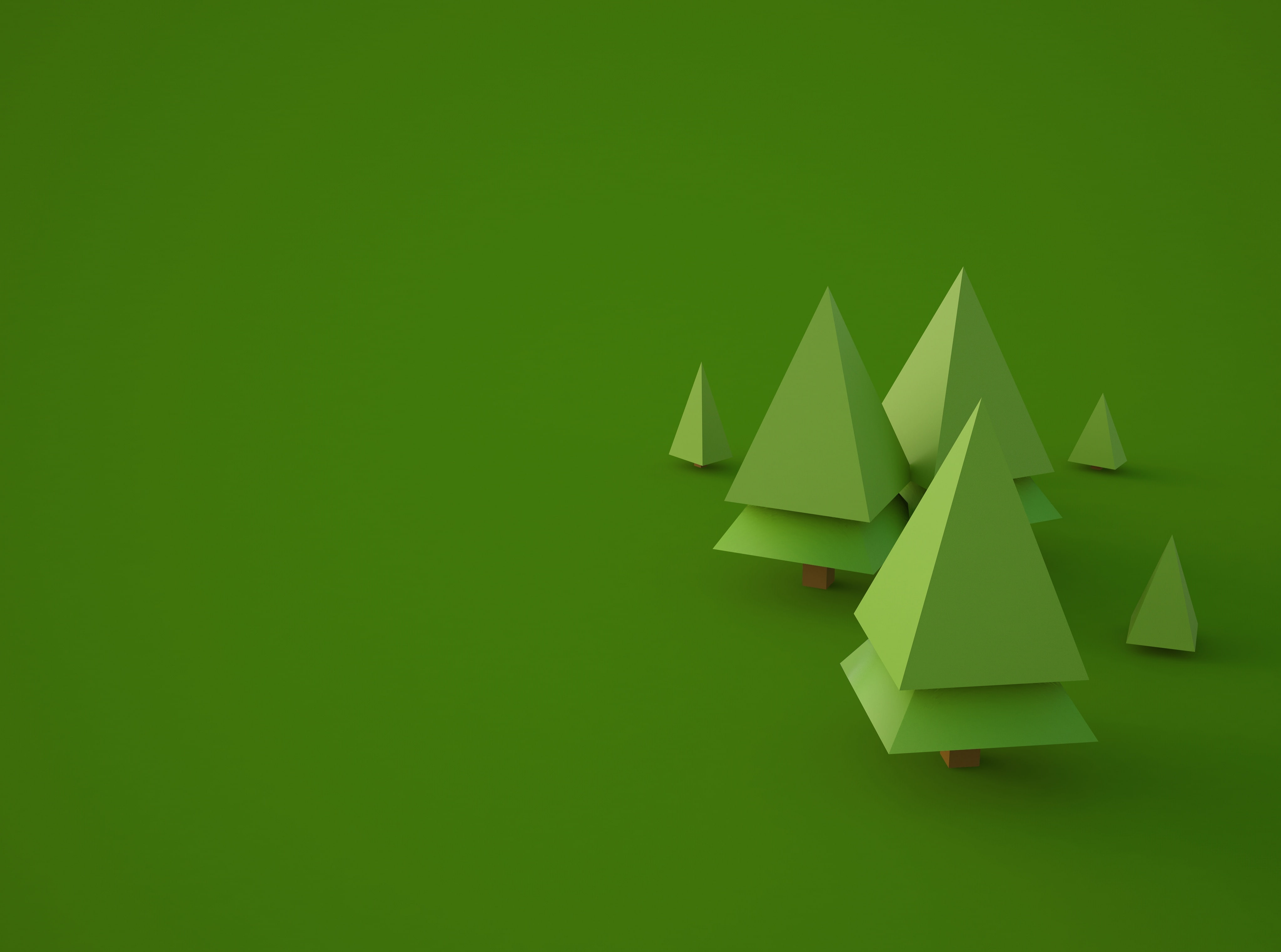 Low Poly Trees by Larix Studio, Artistic, 3D, minimal, green