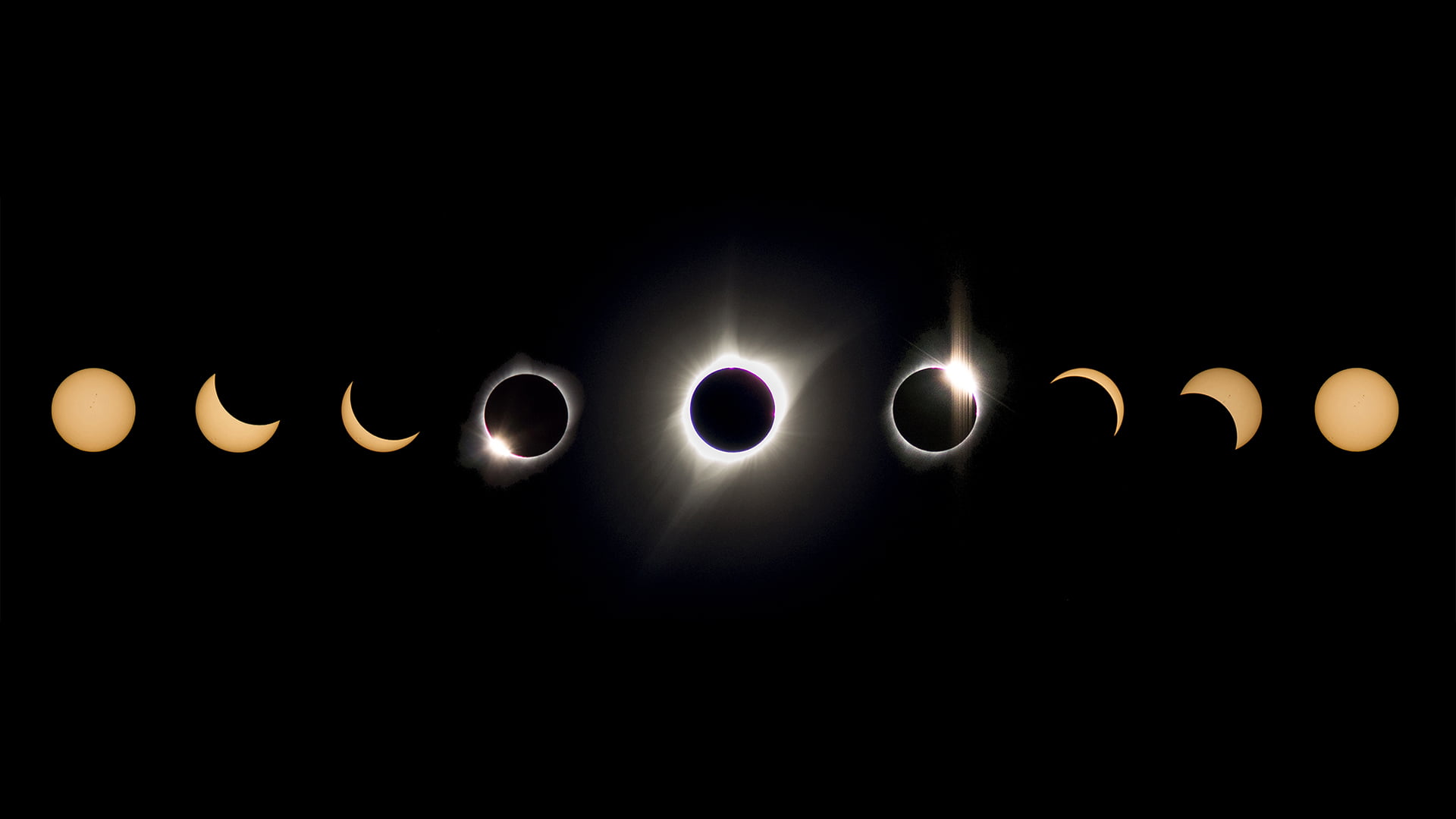 assorted moon illustration, eclipse, space, sun rays, illuminated