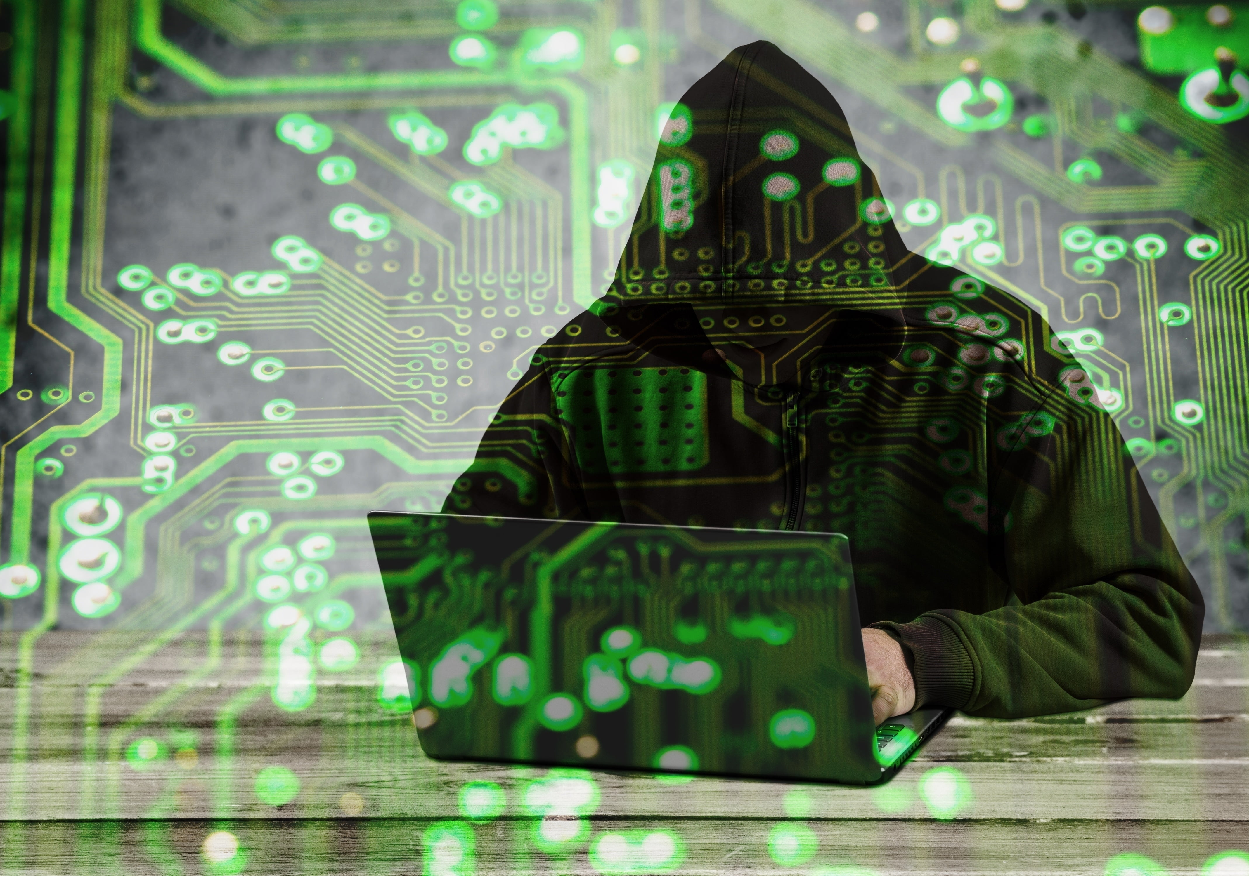 black laptop computer, notebook, lines, hacker, technology, computer Chip