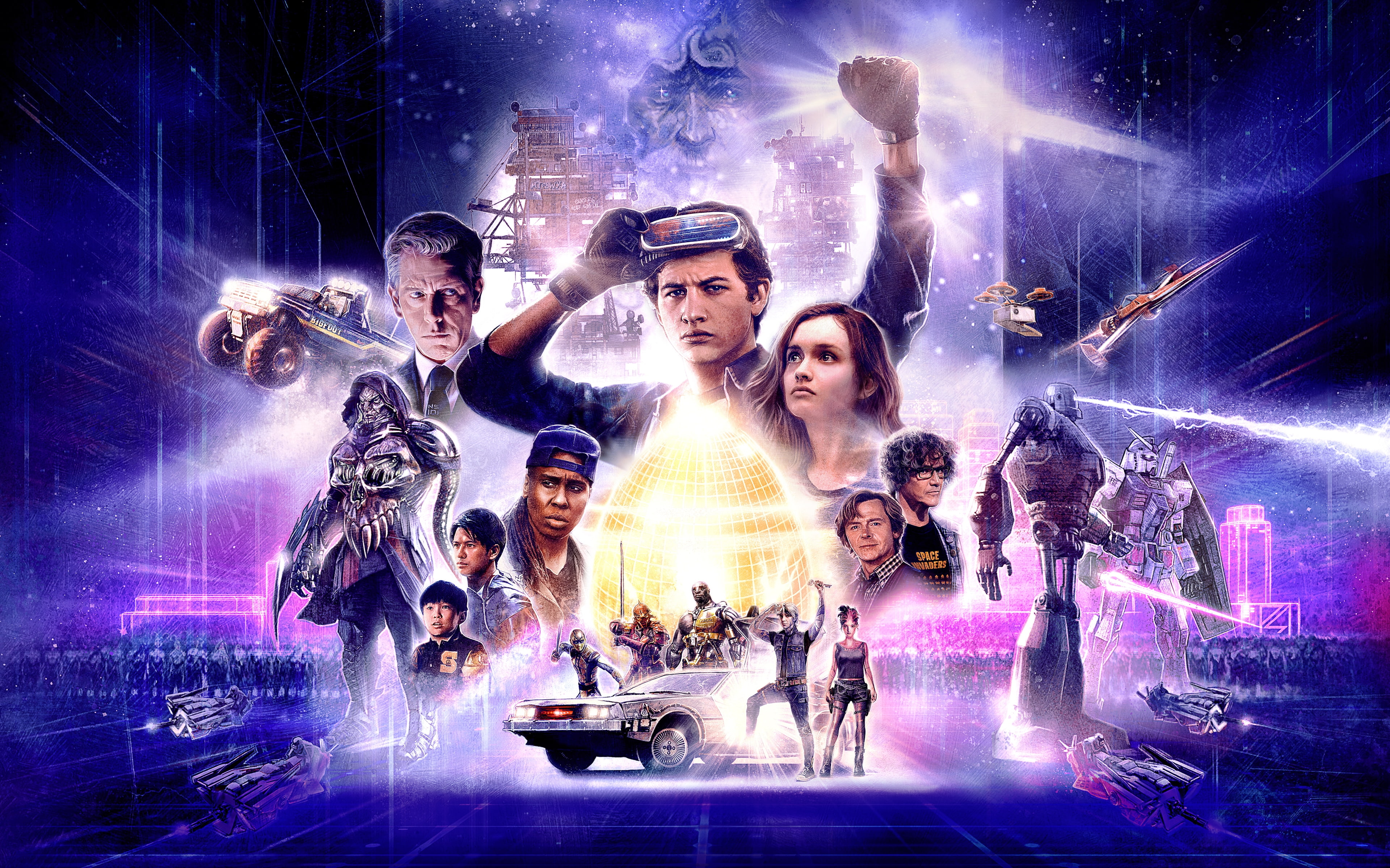 ready player one, artwork, robots, Movies, group of people