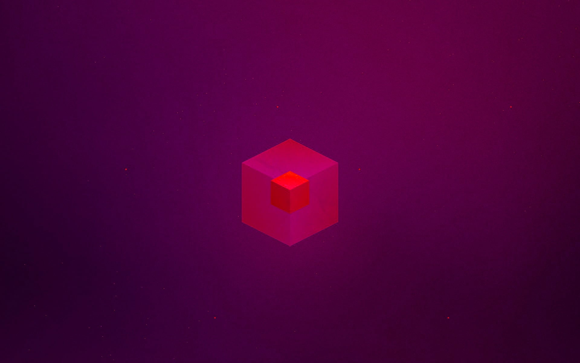 Nintendo Cube logo, minimalism, simple, purple, digital art, studio shot