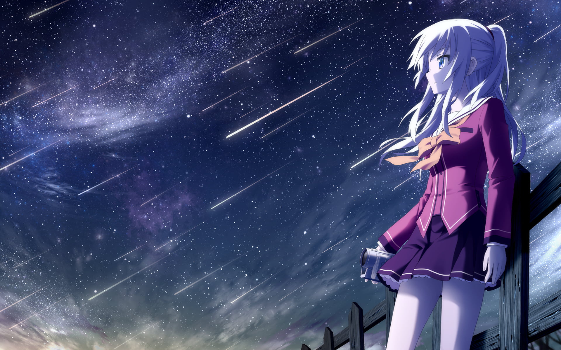 Charlotte anime character illustration, Charlotte (anime), night