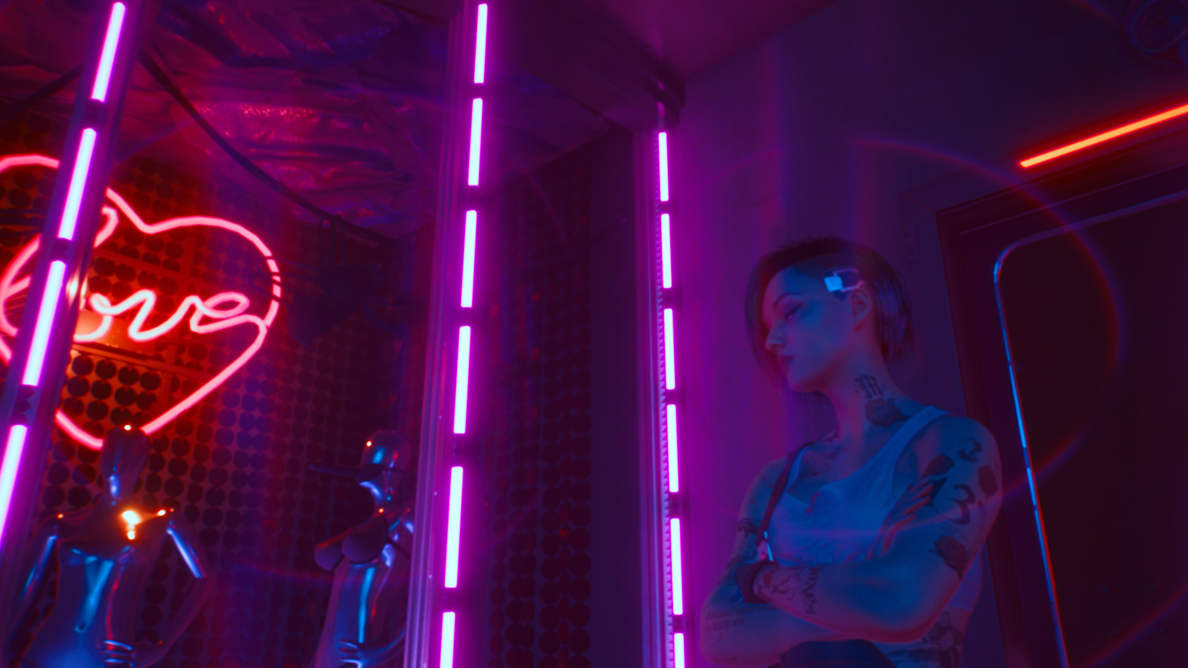 Cyberpunk 2077, video games, Judy Alvarez, love, purple, pink
