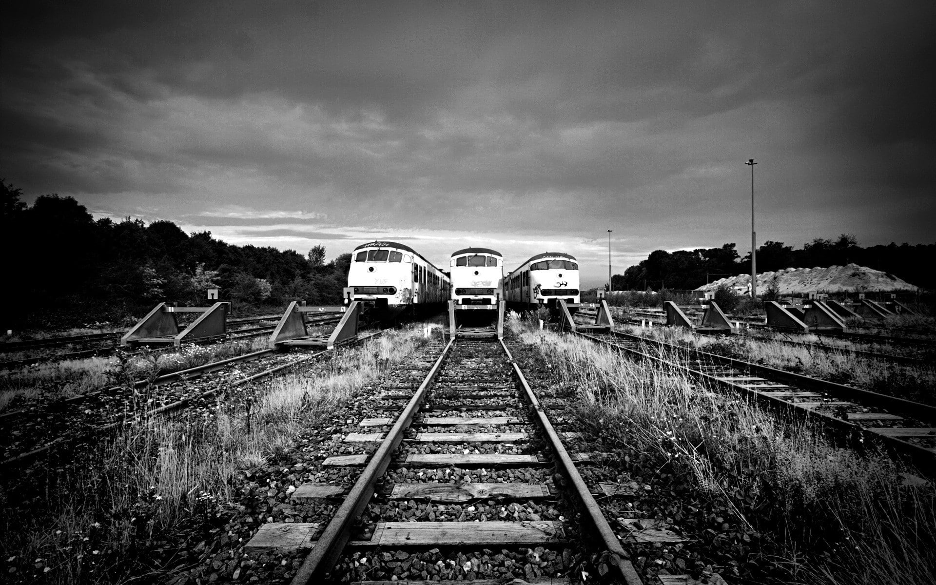 monochrome, train, vehicle