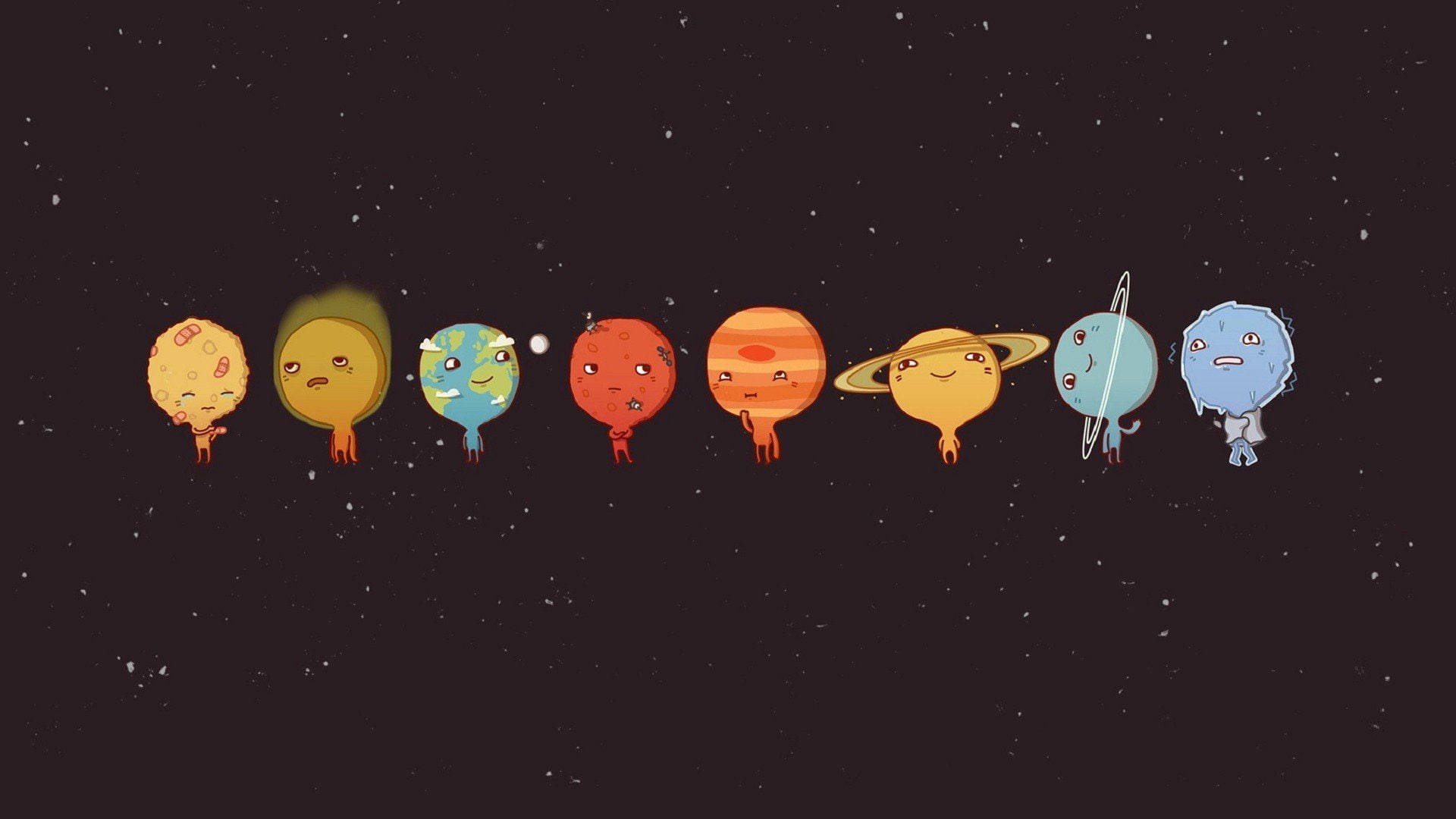Earth, Mars, Mercury, minimalism, Moon, Pluto, solar, space