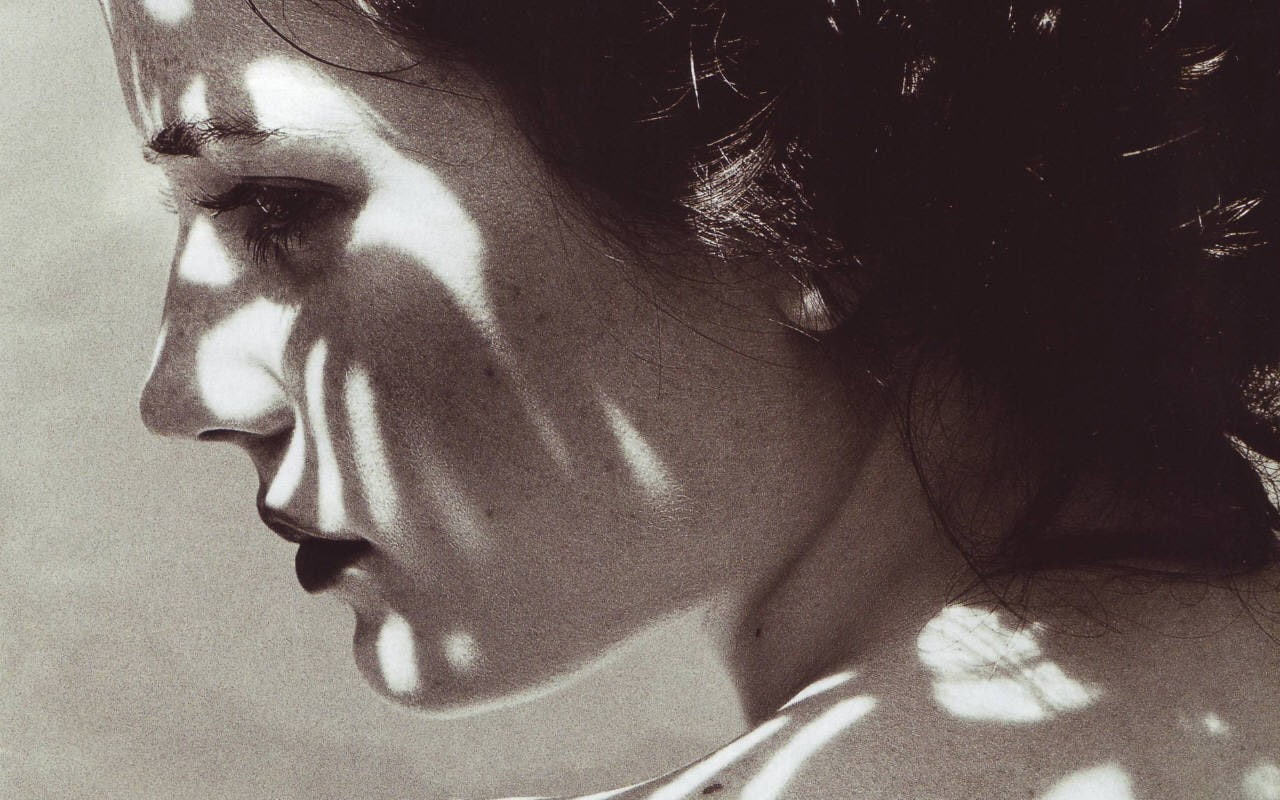 Eva Green, sepia, profile, portrait, women, face, one person