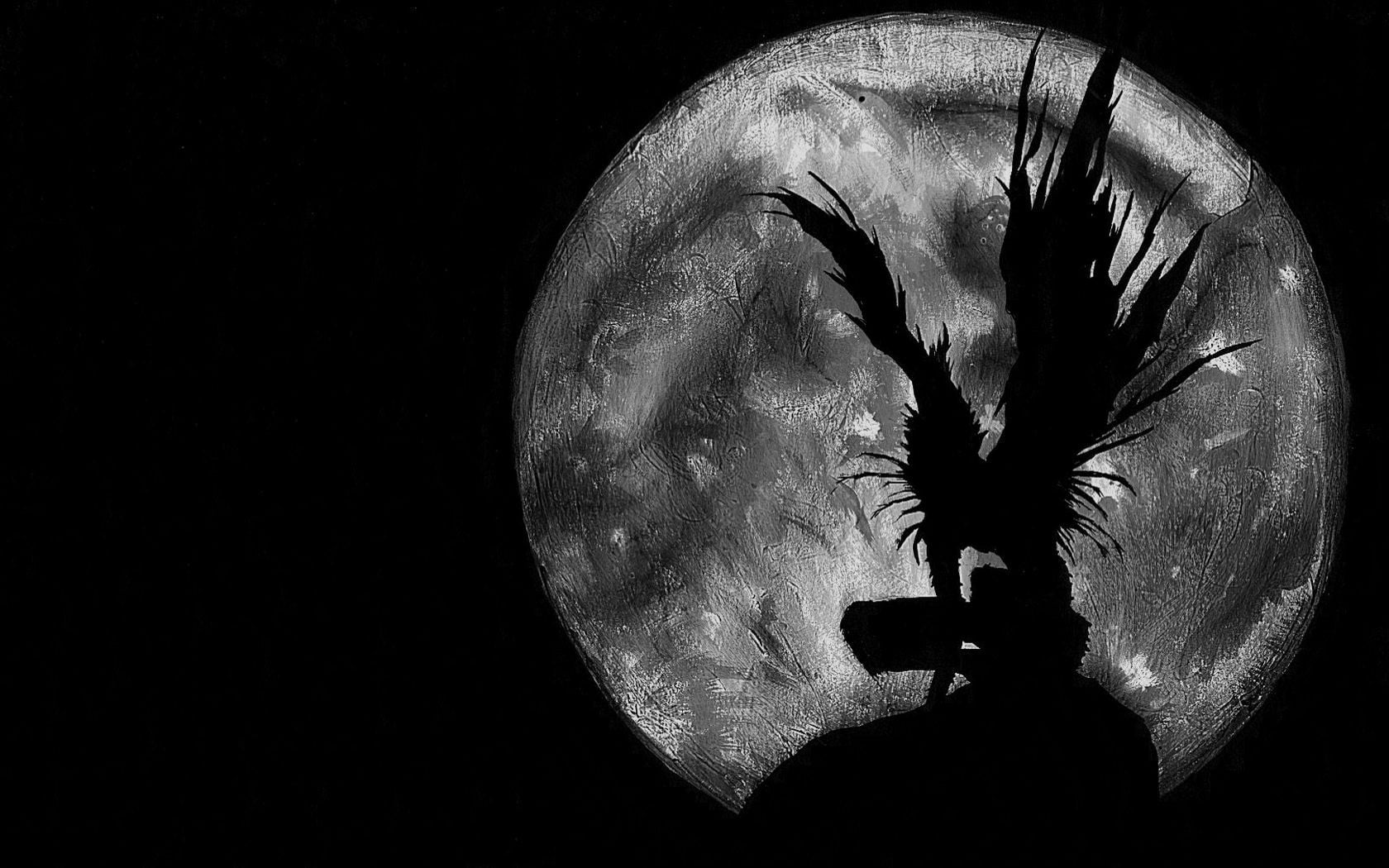 Death Note Ryuk wallpaper, Moon, human body part, one person
