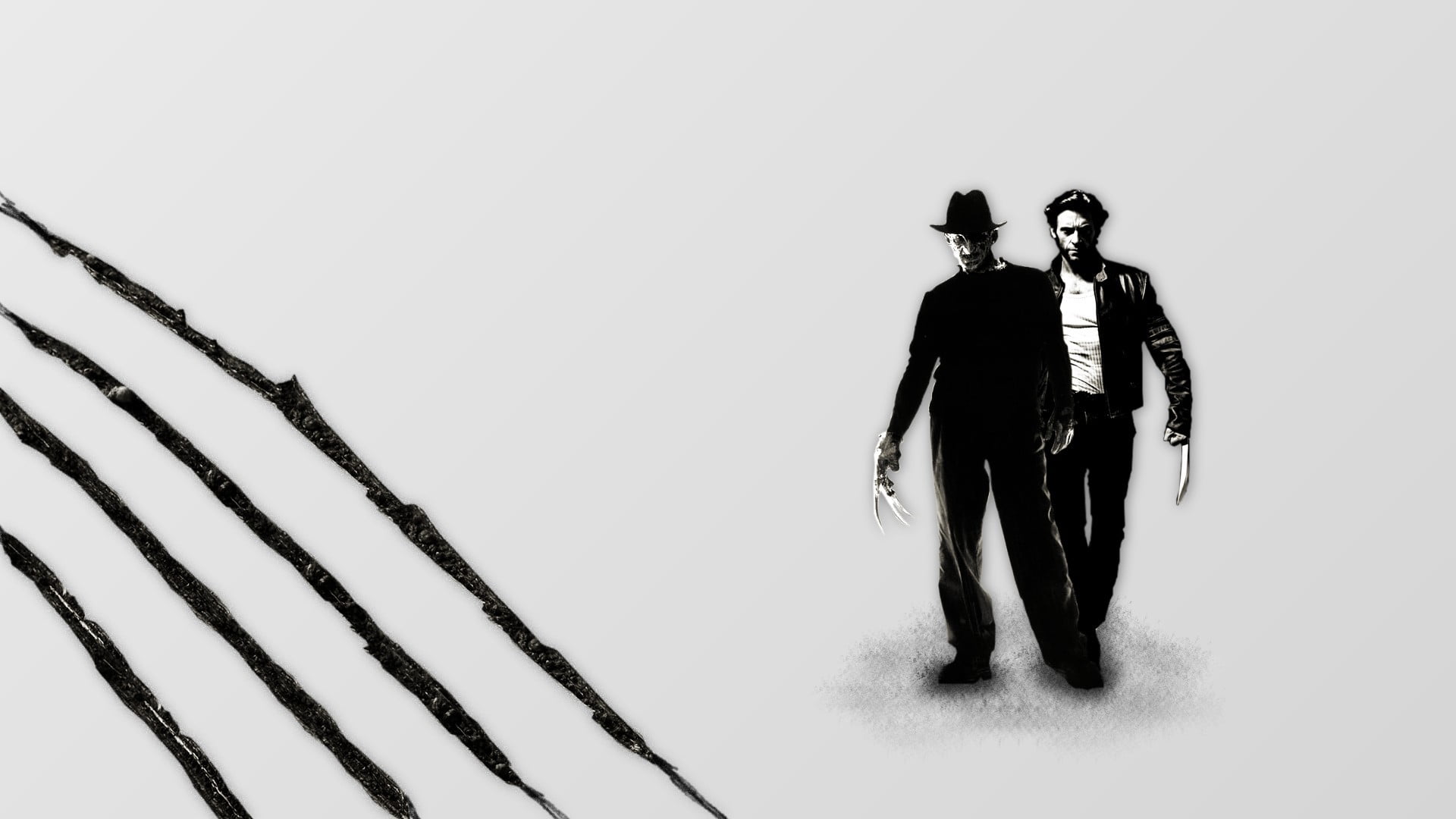 Wolverine and Freddy Krueger digital wallpaper, movies, artwork