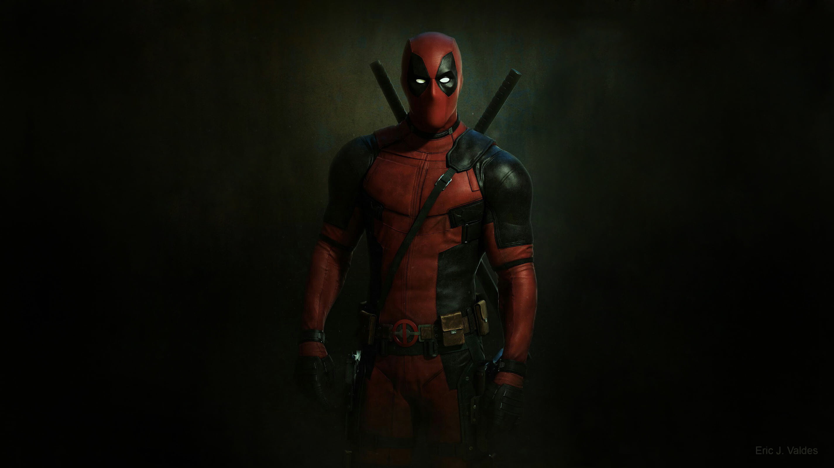 Marvel Deadpool wallpaper, red, comic, weapon, armed Forces, gun