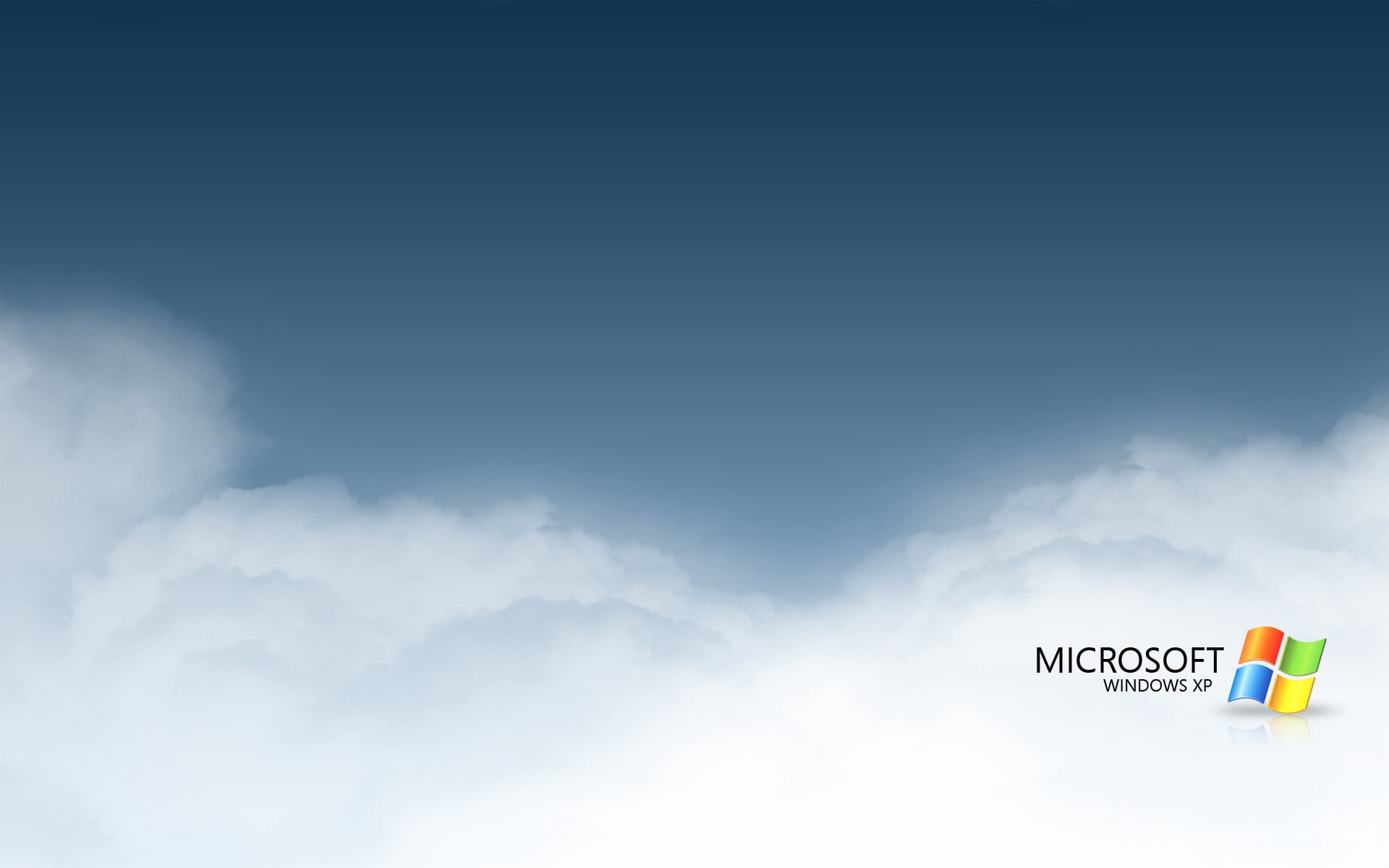 Microsoft Windows XP digital wallpaper, clouds, blue, white, logo
