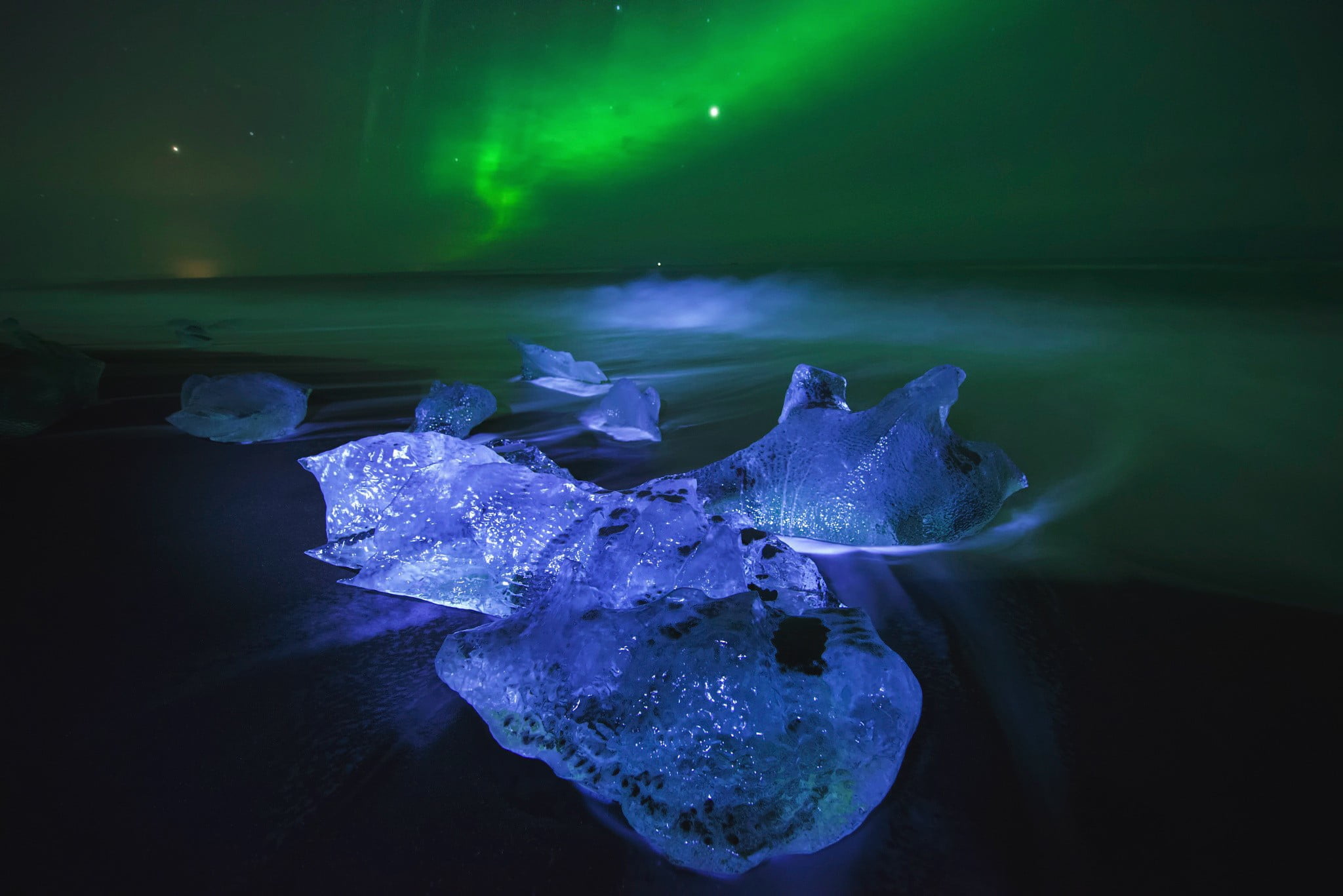 northern lights, Iceland, nature, landscape, winter, cold, aurorae