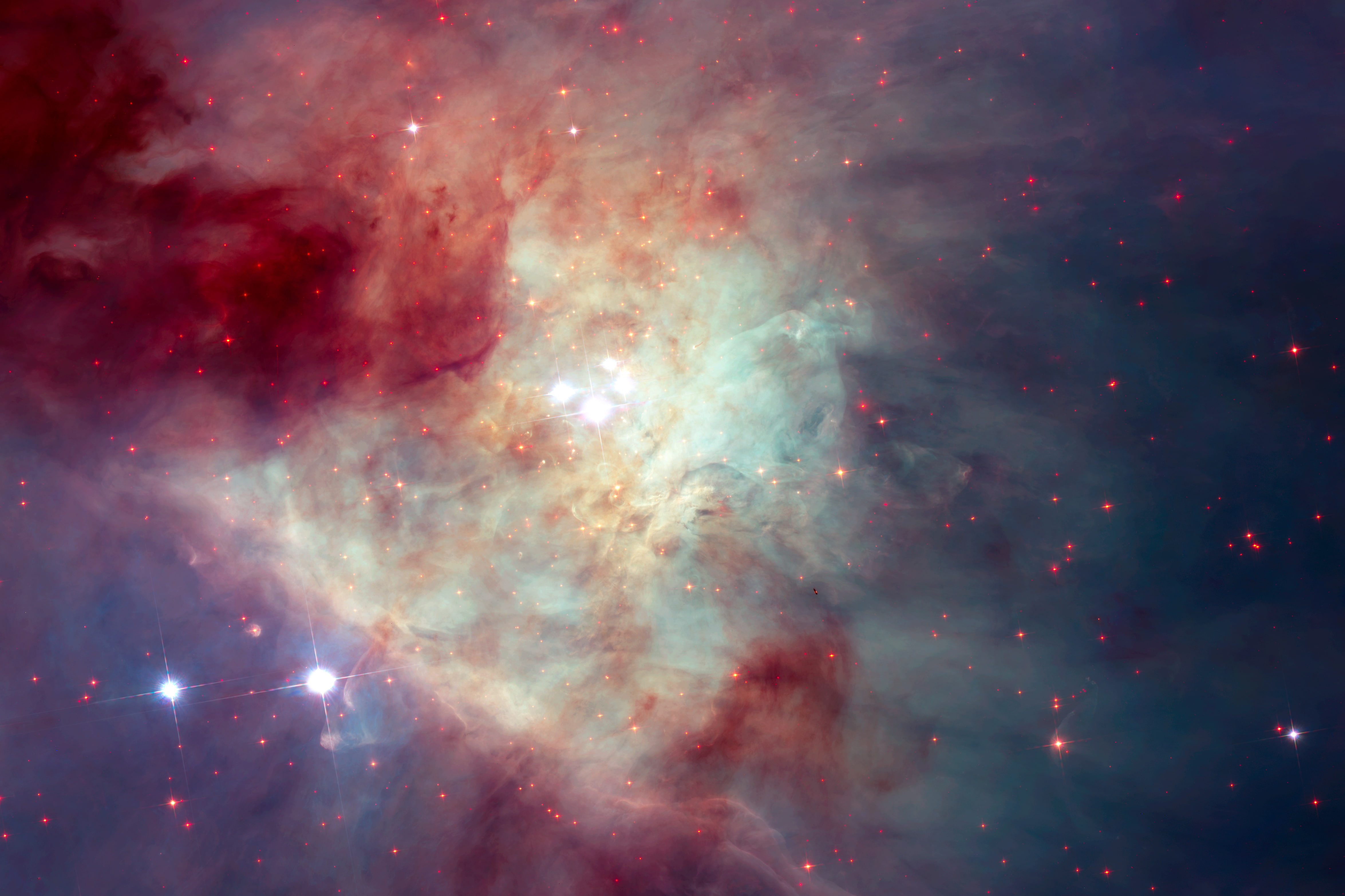 red and blue clouds illustration, Kleinmann-Low nebula, Orion Nebula complex