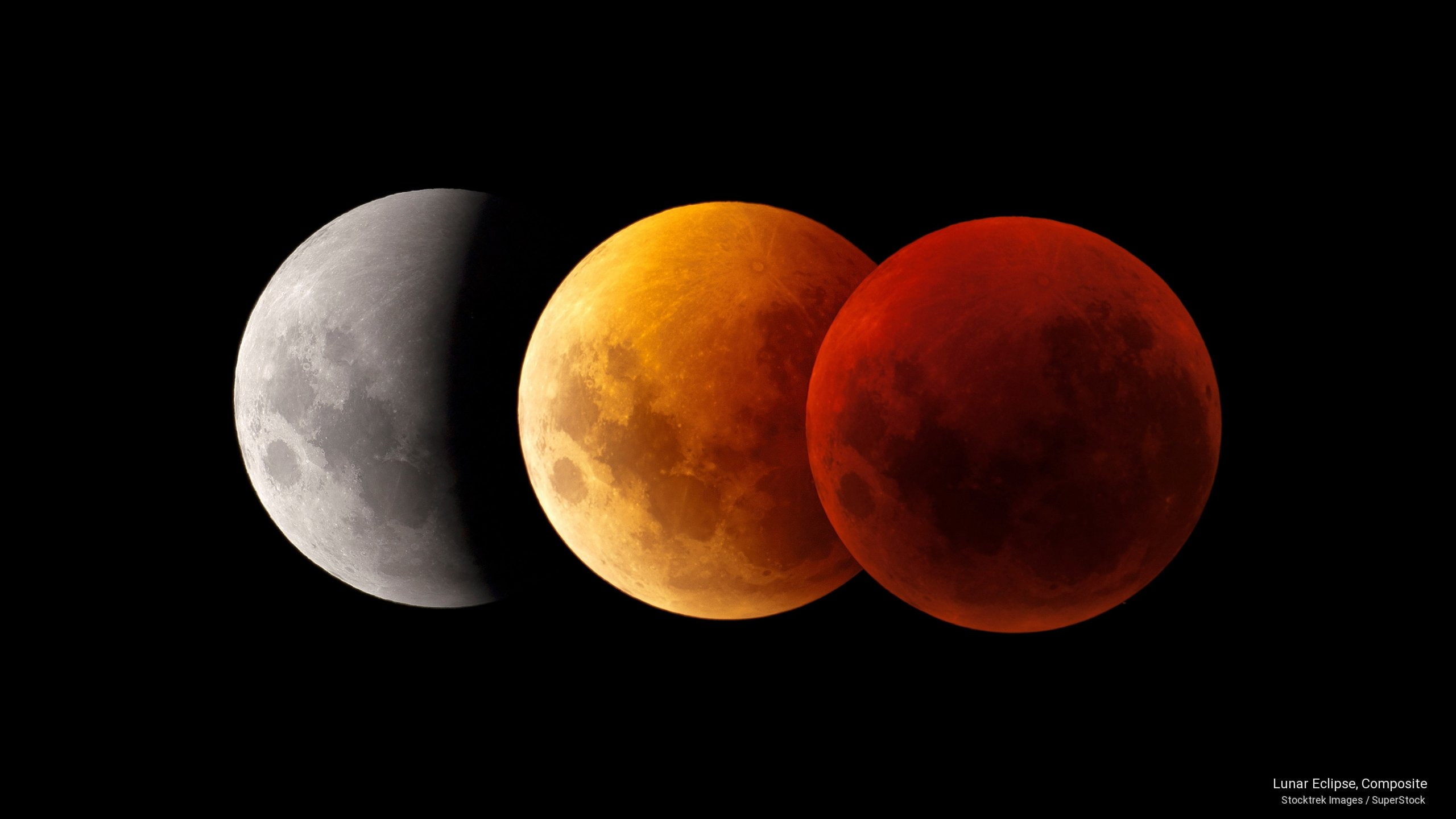 Lunar Eclipse, Composite, Space