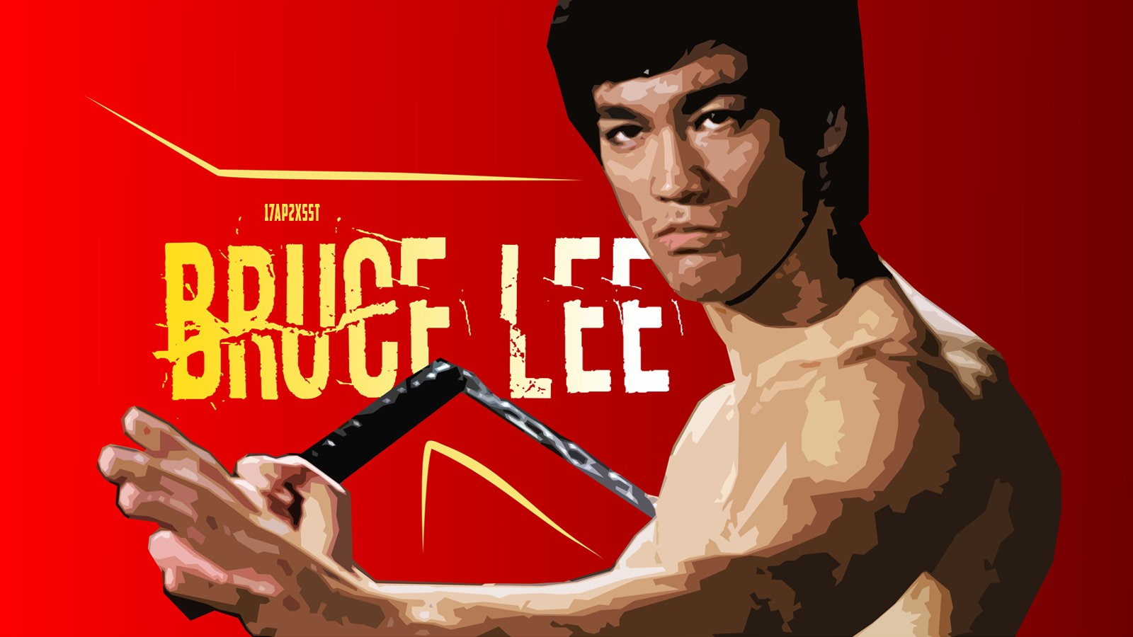 Free Download Hd Wallpaper Actors Bruce Lee Kung Fu Nunchucks Portrait Red Wallpaper Flare