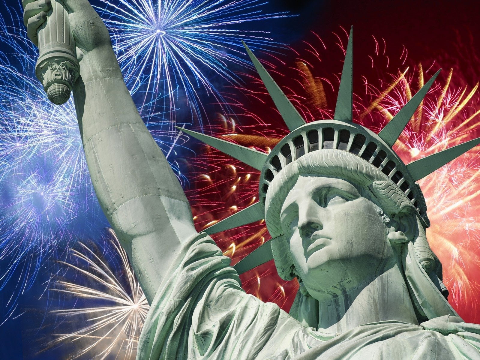 Holiday, 4th Of July, Fireworks, Patriotic, Statue of Liberty