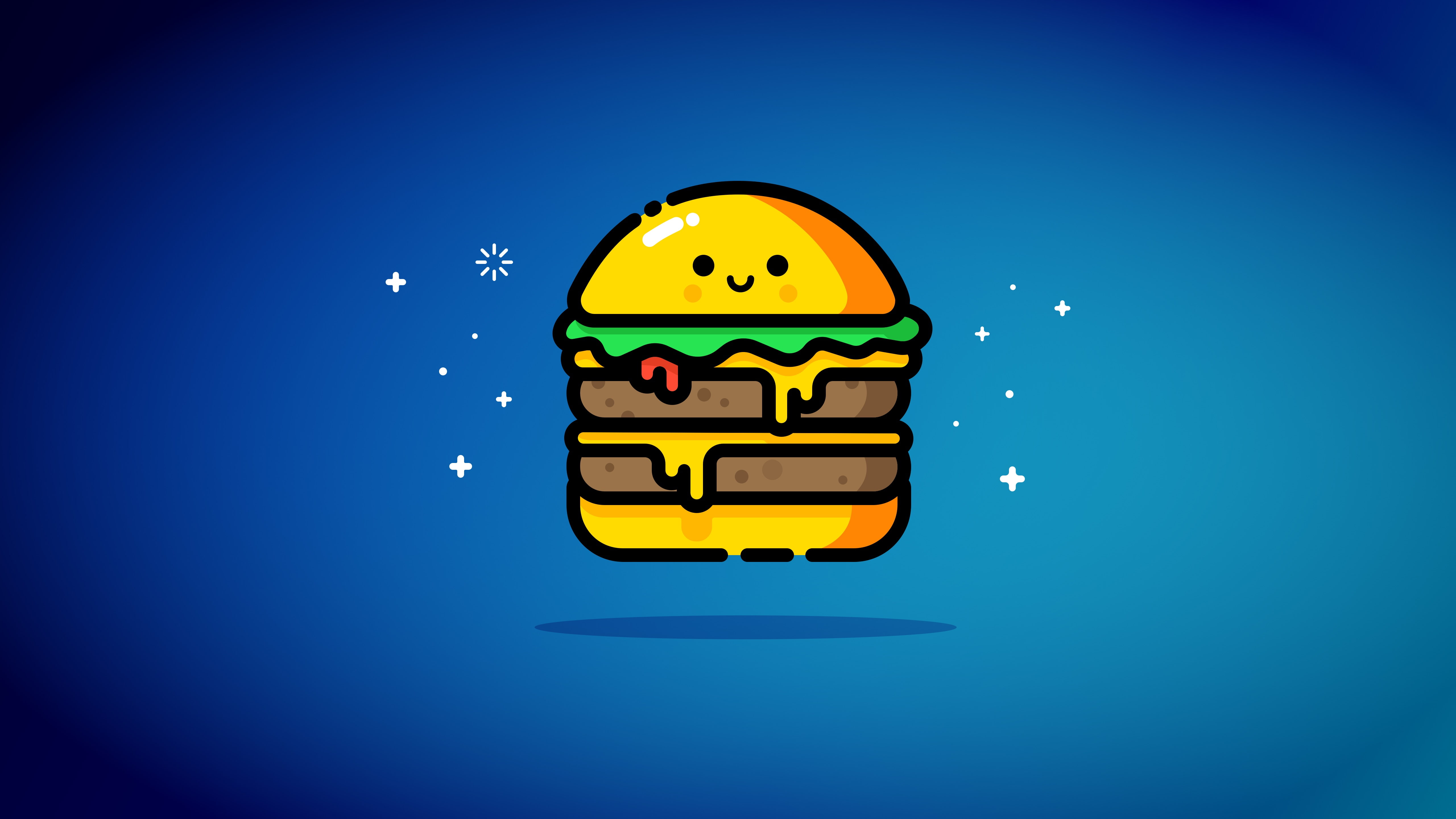 icon, hamburger, blue