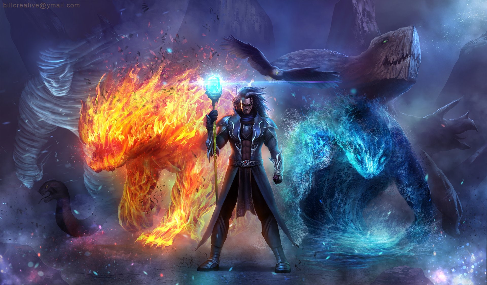 Fantasy, Wizard, Creature, Elemental, Magic