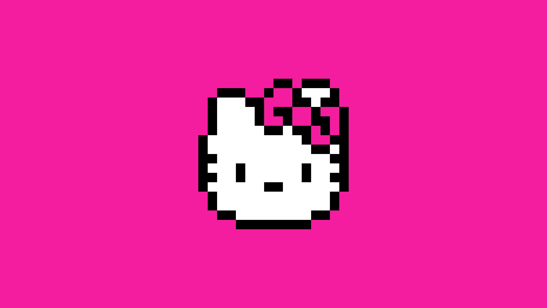 pixel art, pixels, Hello Kitty, connection, technology, studio shot