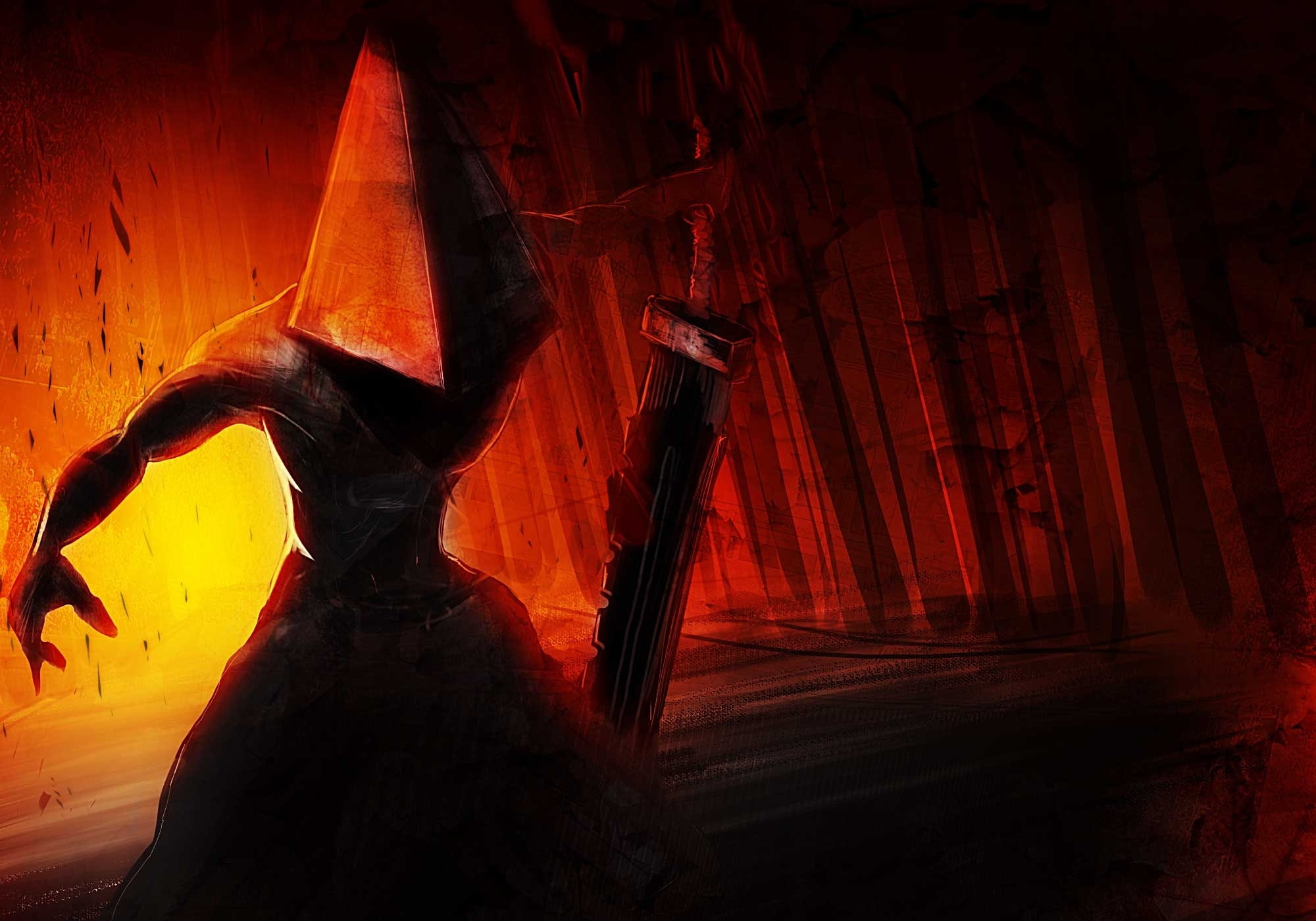 Free download | HD wallpaper: Silent Hill Pyramid Head, weapons, hand ...