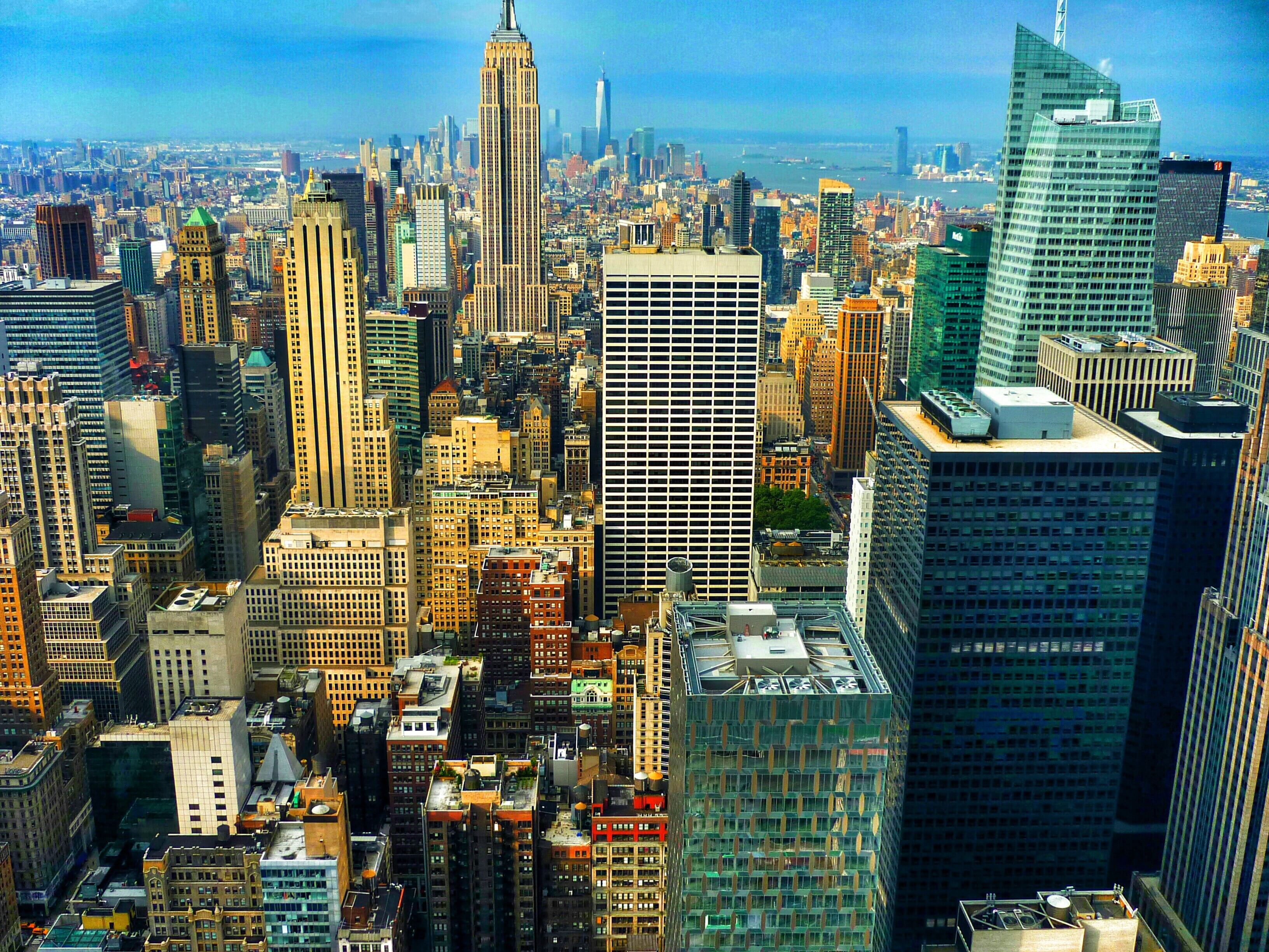 aerial view of high-rise buildings, New York City, Empire State Building