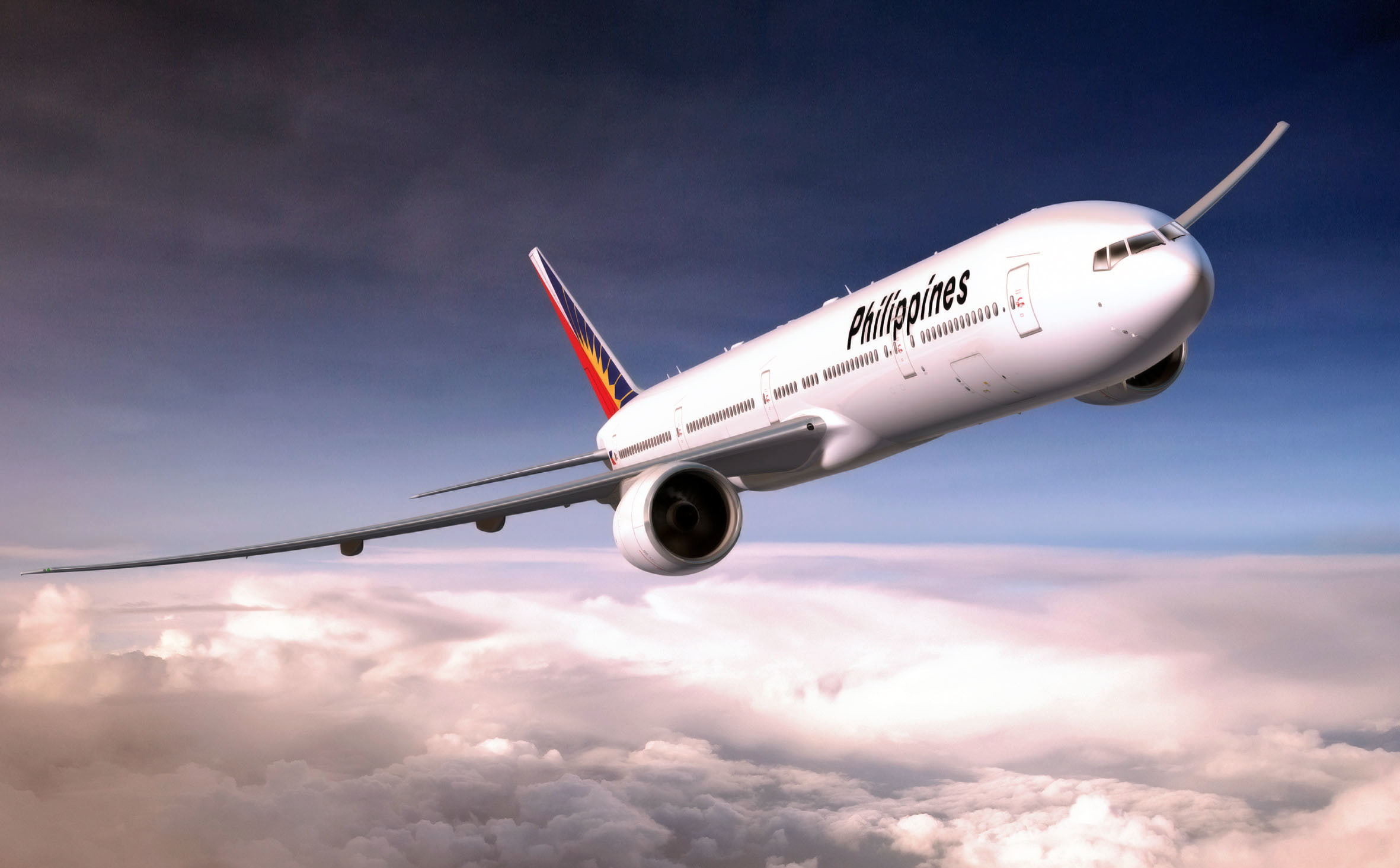 Philippine Airlines airliner, The sky, Clouds, White, The plane