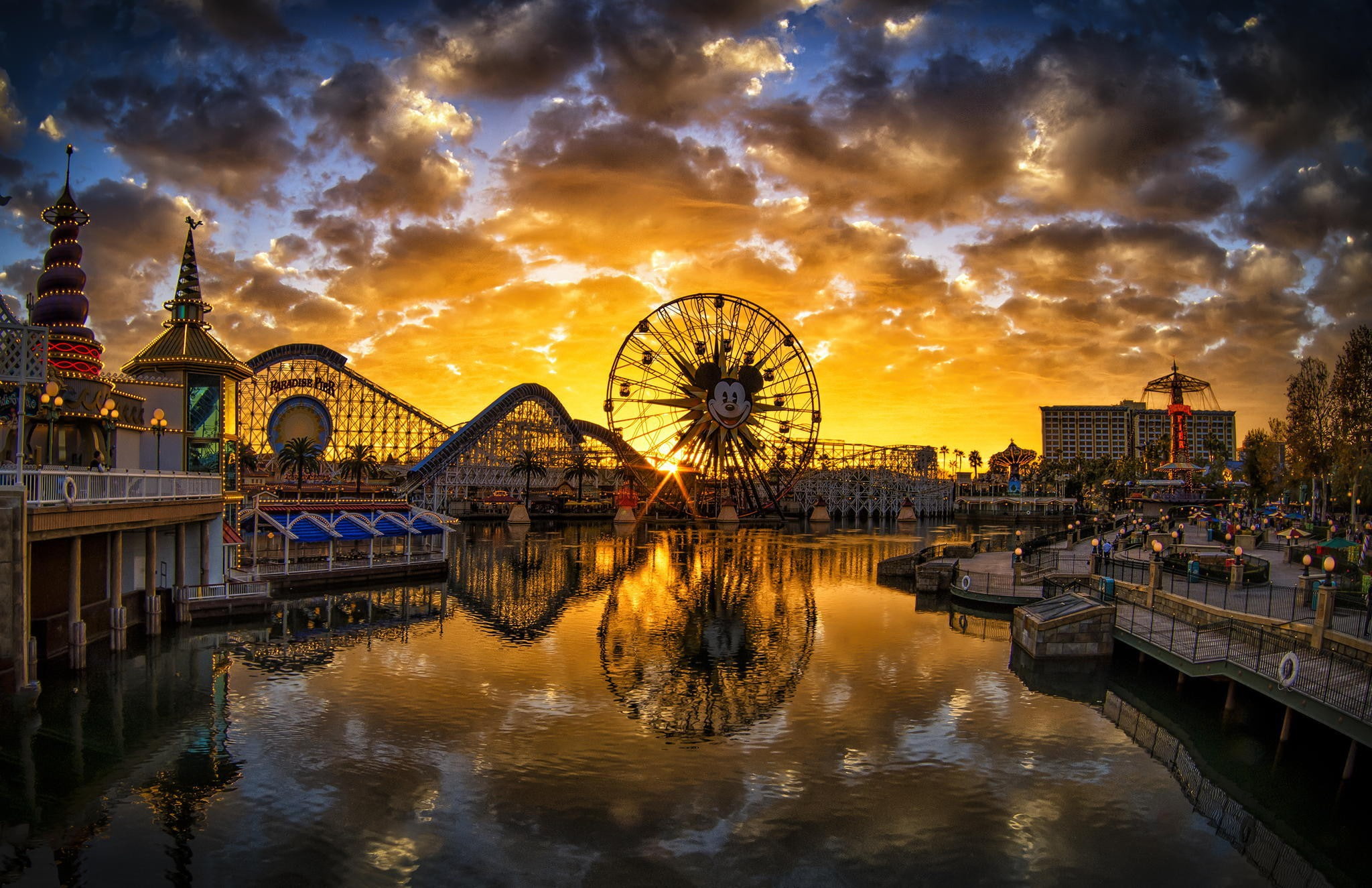 California, Disneyland, Paradise Pier Sunset
