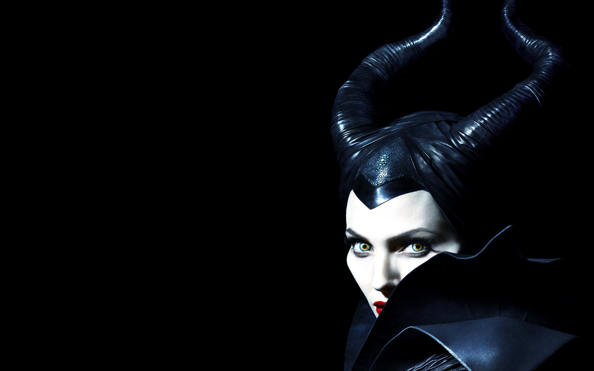 Maleficent illustration, look, Angelina Jolie, horns, the witch