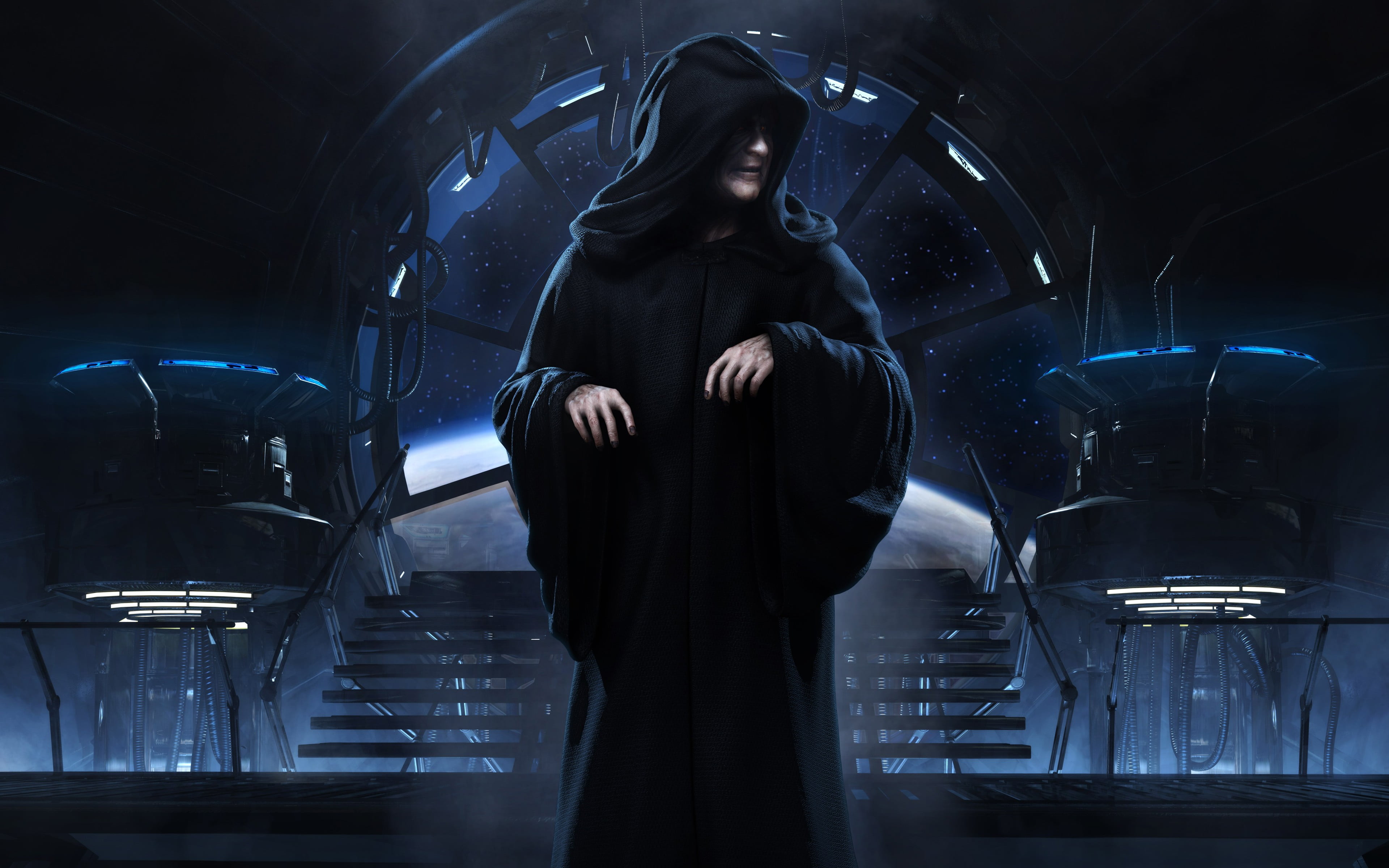 person in black cloak, Star Wars, Emperor Palpatine, Sith, movies