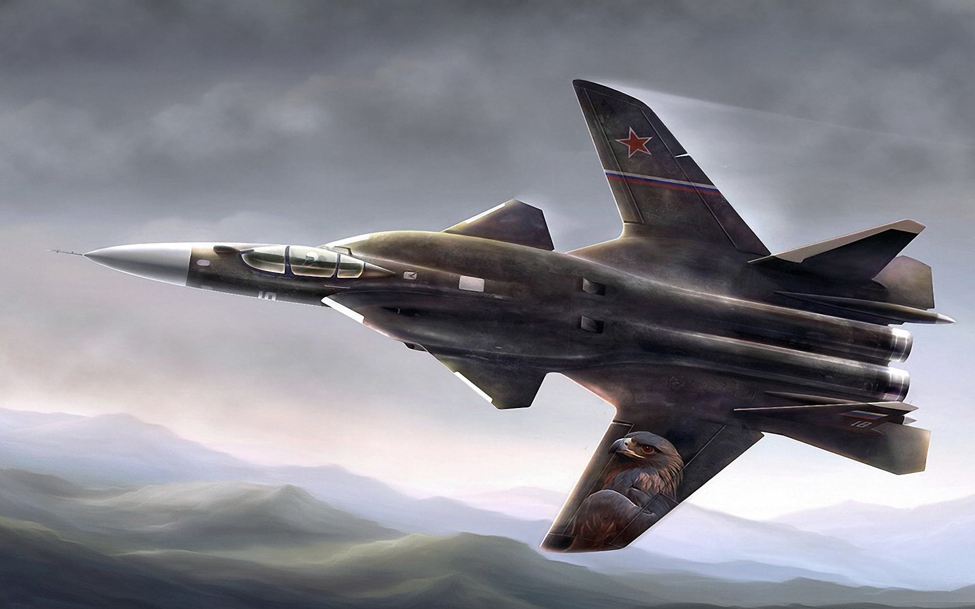 brown and grey fighter aircraft digital wallpaper, su-47 berkut
