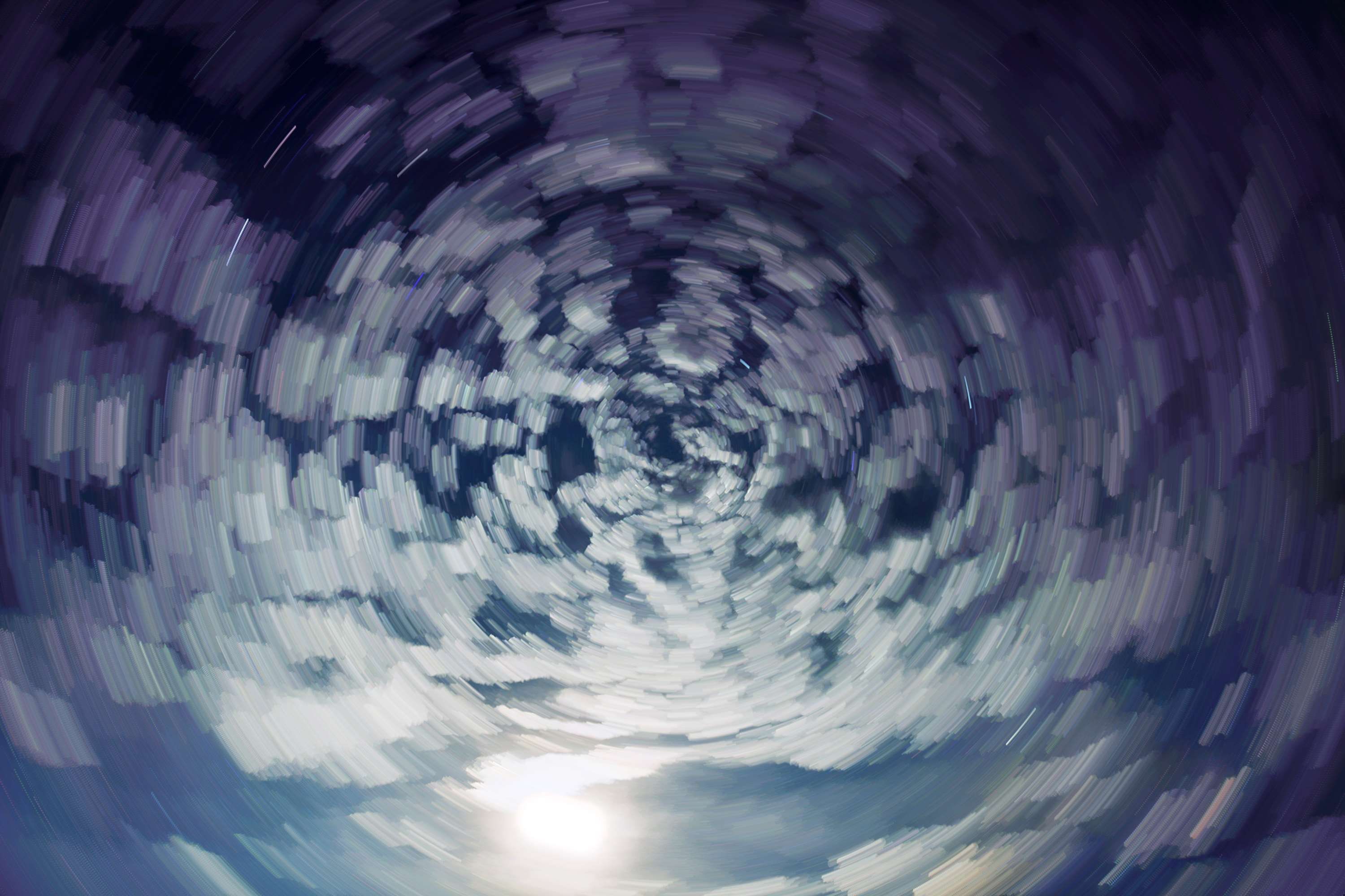 abstract cloud trails, cloud spiral, cloudscape, moonlight