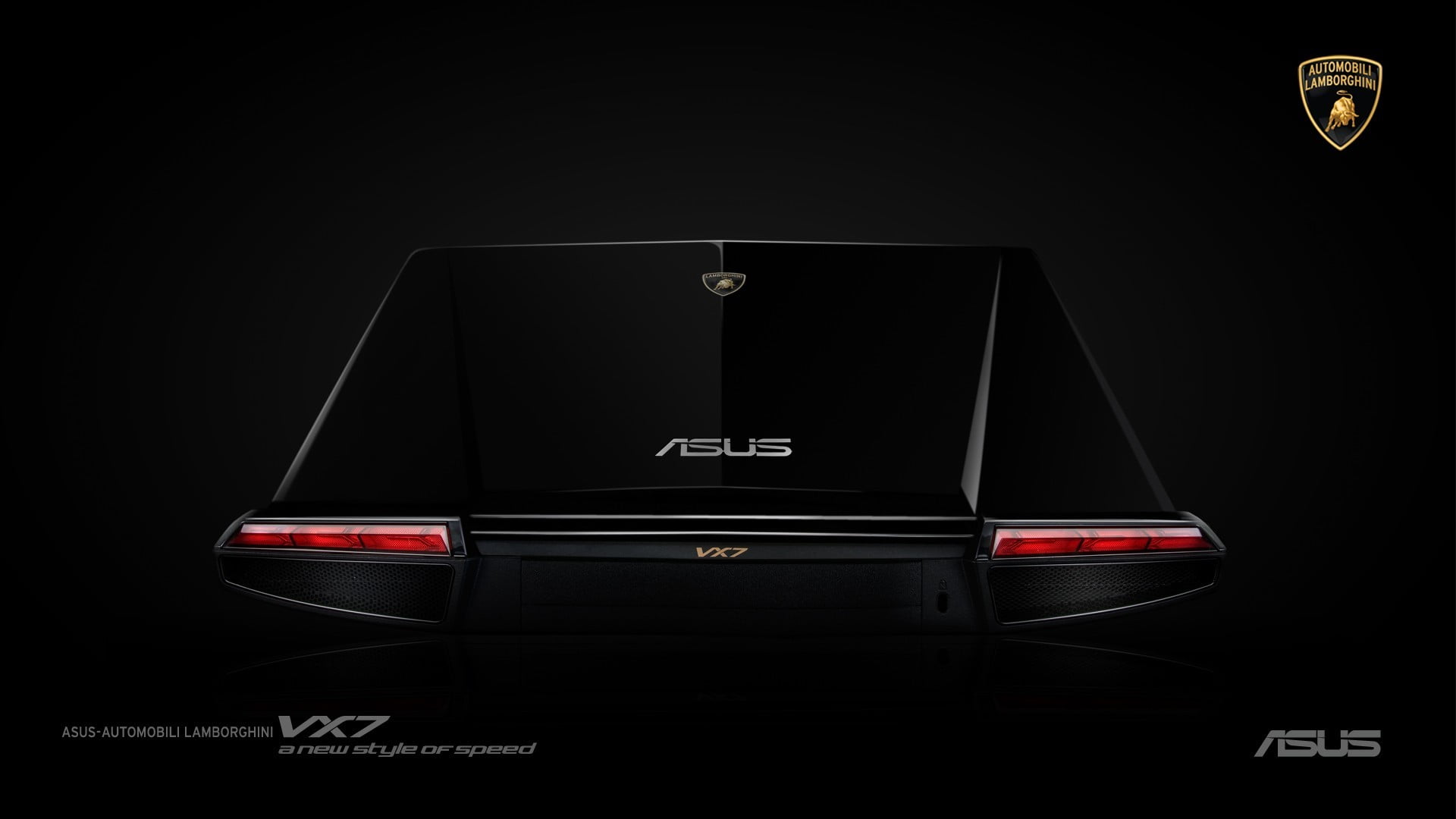 black Asus gaming laptop, Republic of Gamers, black background
