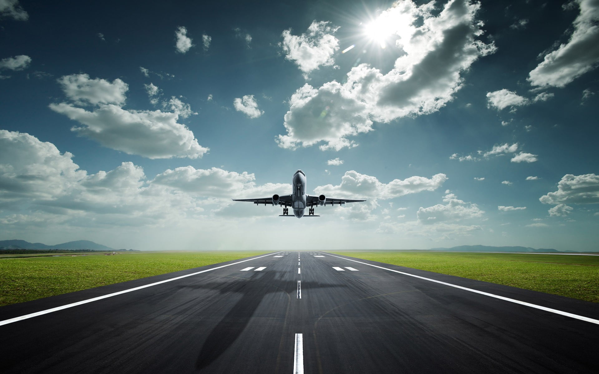 white plane, airplane, runway, transportation, air vehicle, sky