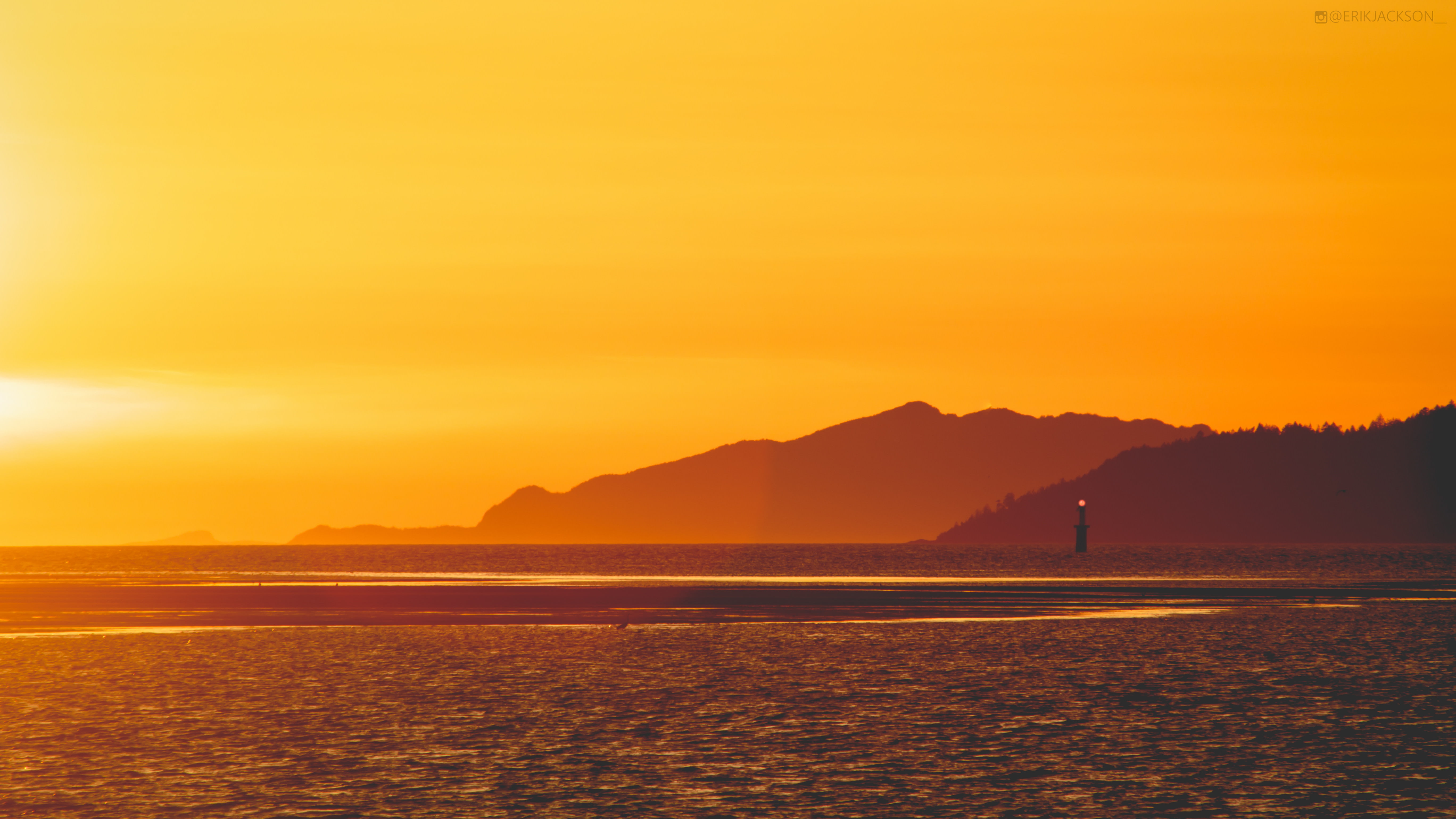 Yellow, Sunset, Lighthouse, 5K, Scenic, sky, water, orange color