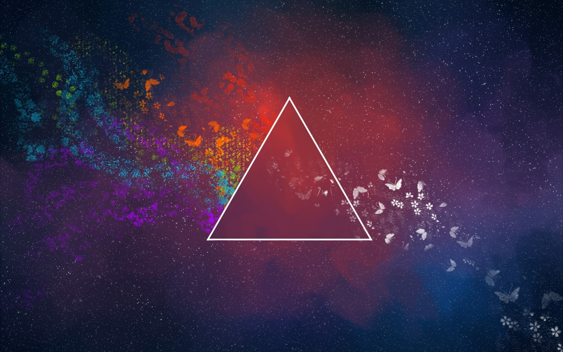 minimalism colorful triangle abstract butterfly pink floyd dark side of the moon