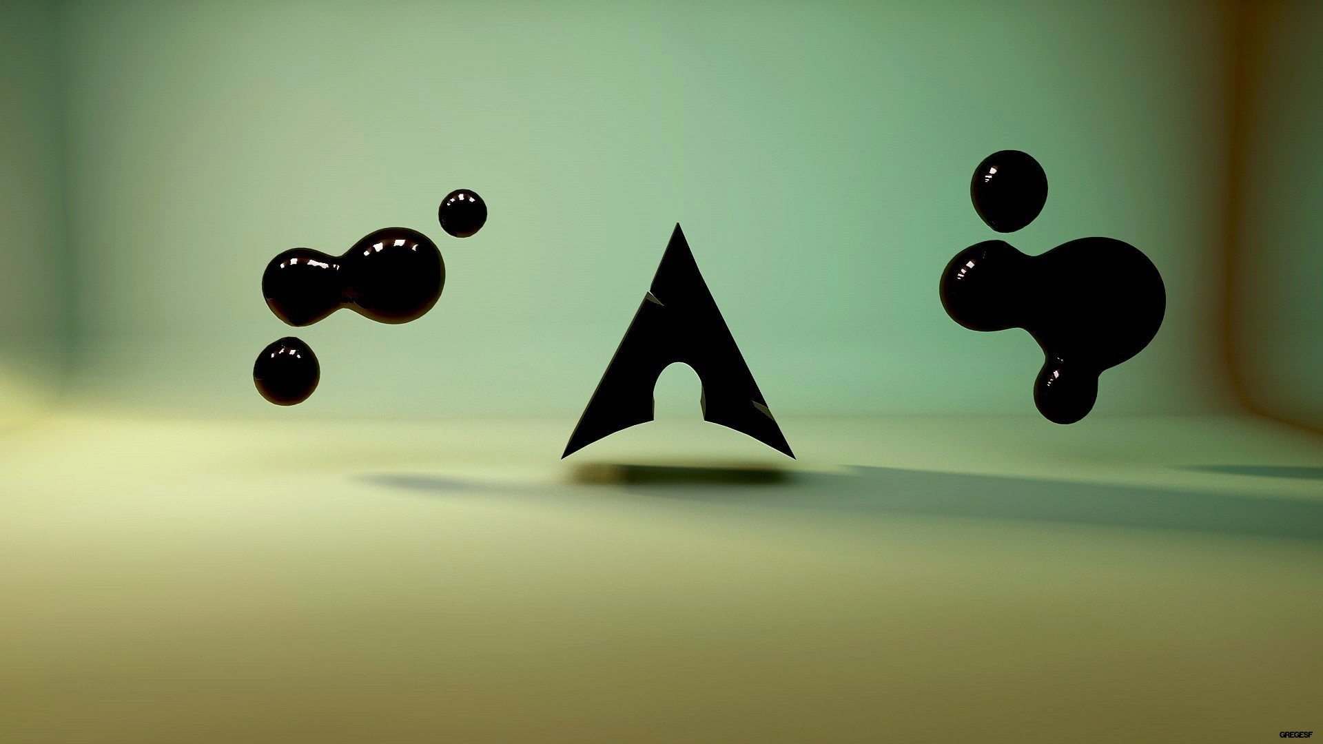 Arch, Arch Linux, black, minimalism, Operating Systems, render