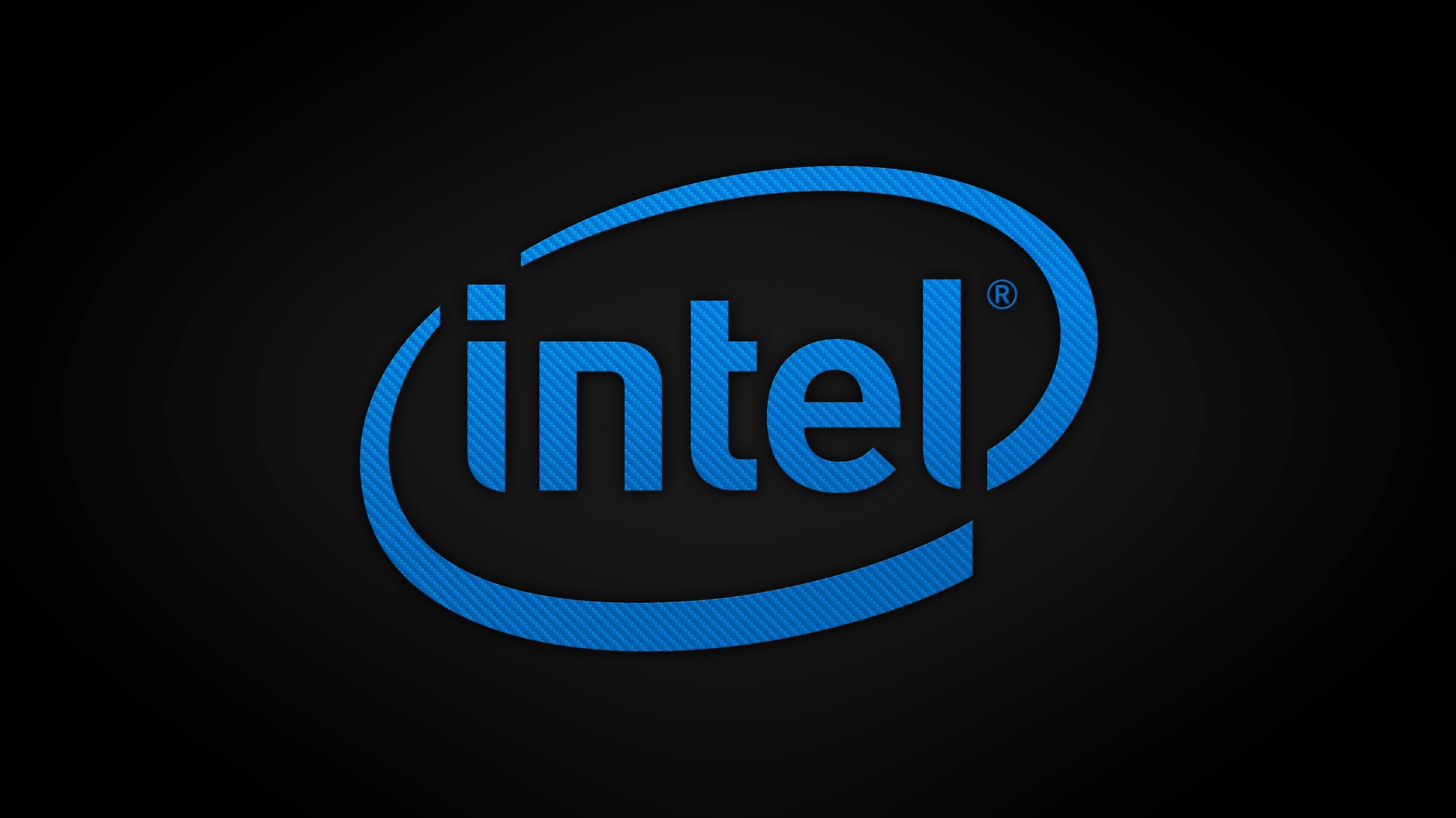Intel, communication, blue, text, black background, night, illuminated
