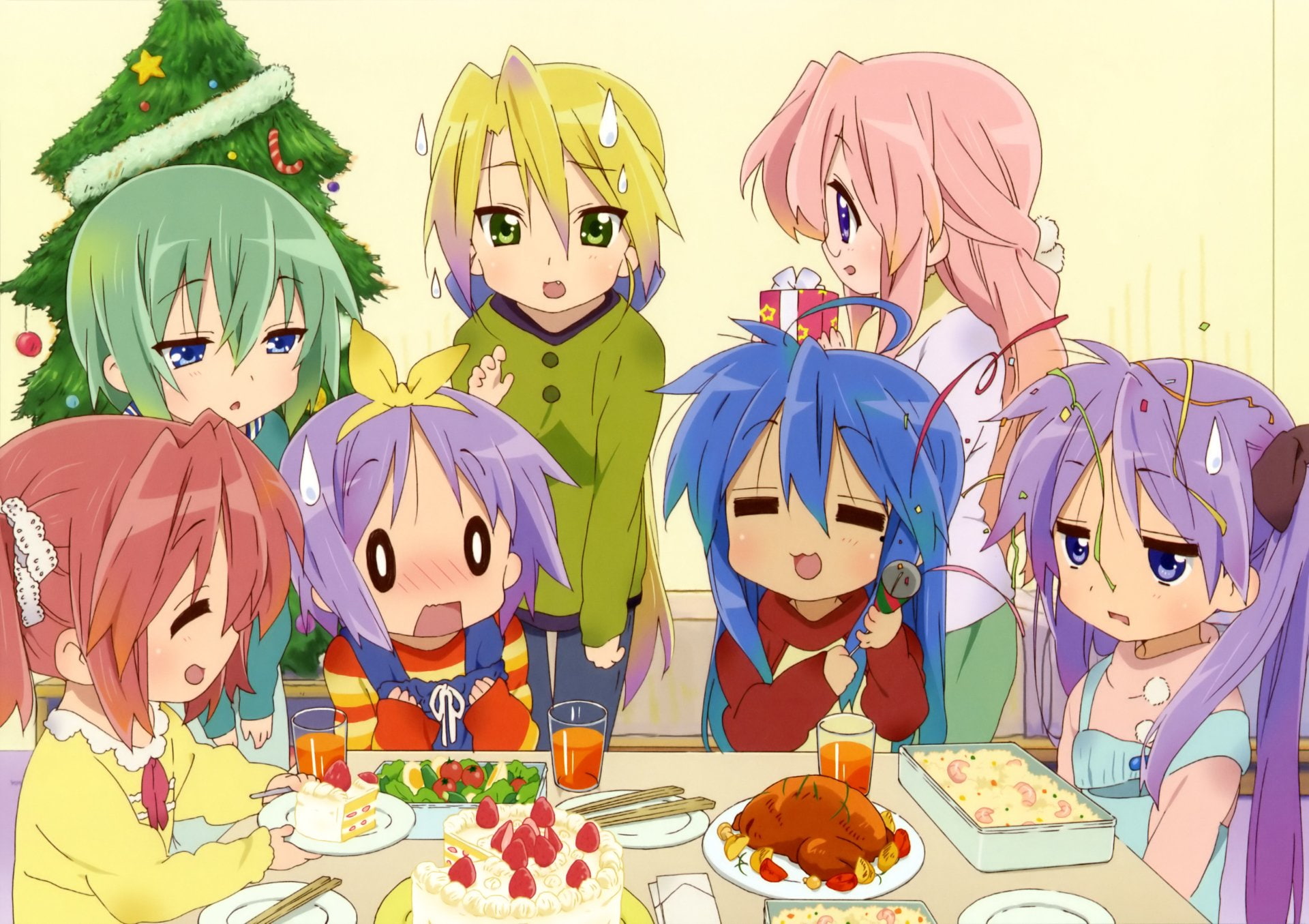 Anime, Lucky Star, Christmas, Kagami Hiiragi, Konata Izumi