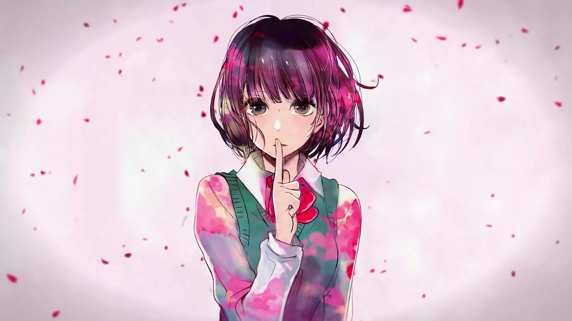 Free Download Hd Wallpaper Pink Haired Woman Illustration Anime Kuzu No Honkai Hanabi