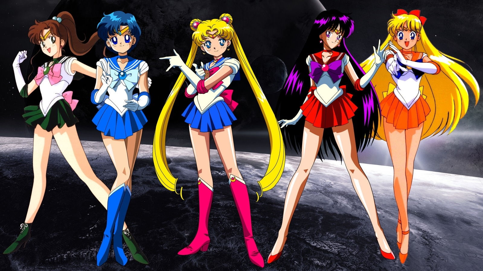 sailor moon sailor venus sailor mars sailor mercury sailor jupiter anime manga anime girls sailor sc Anime Sailor Moon HD Art