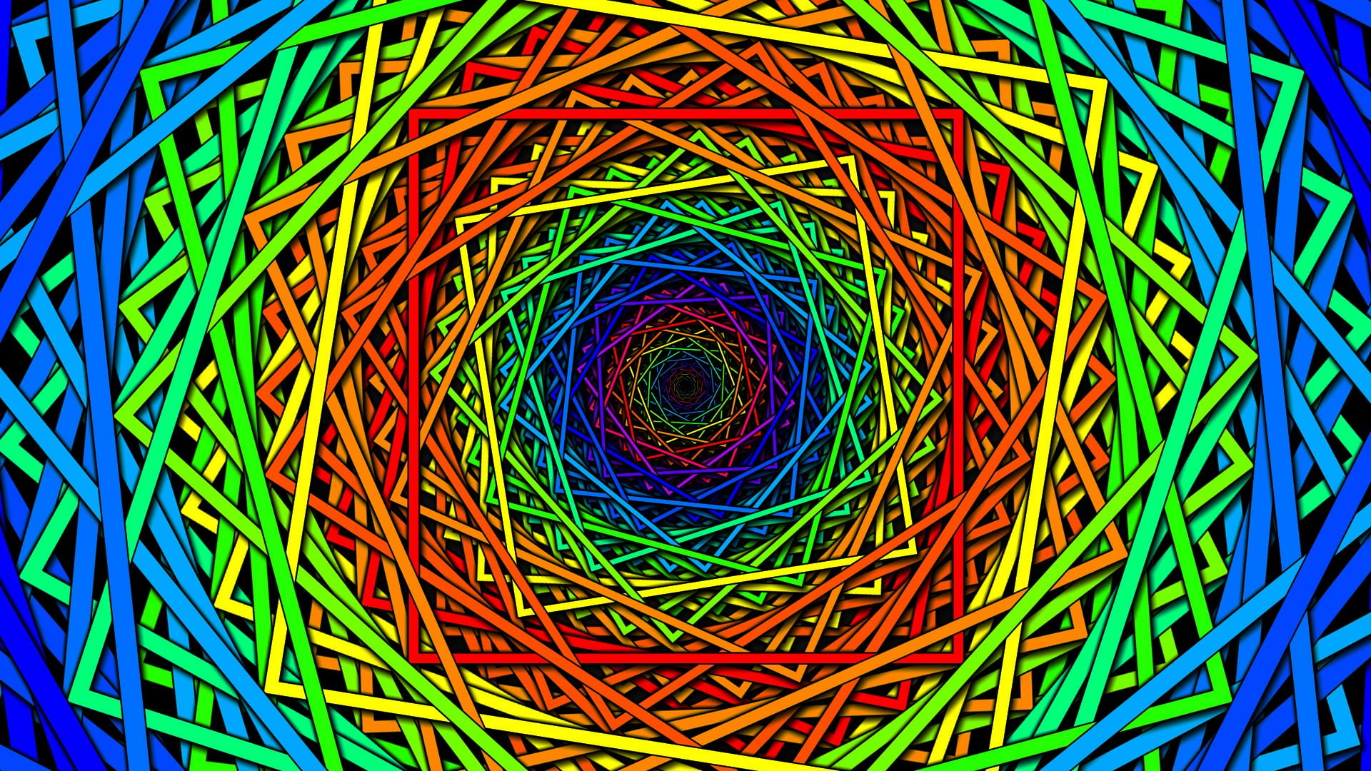 multicolored twirl artwork, colorful, lines, digital art, abstract